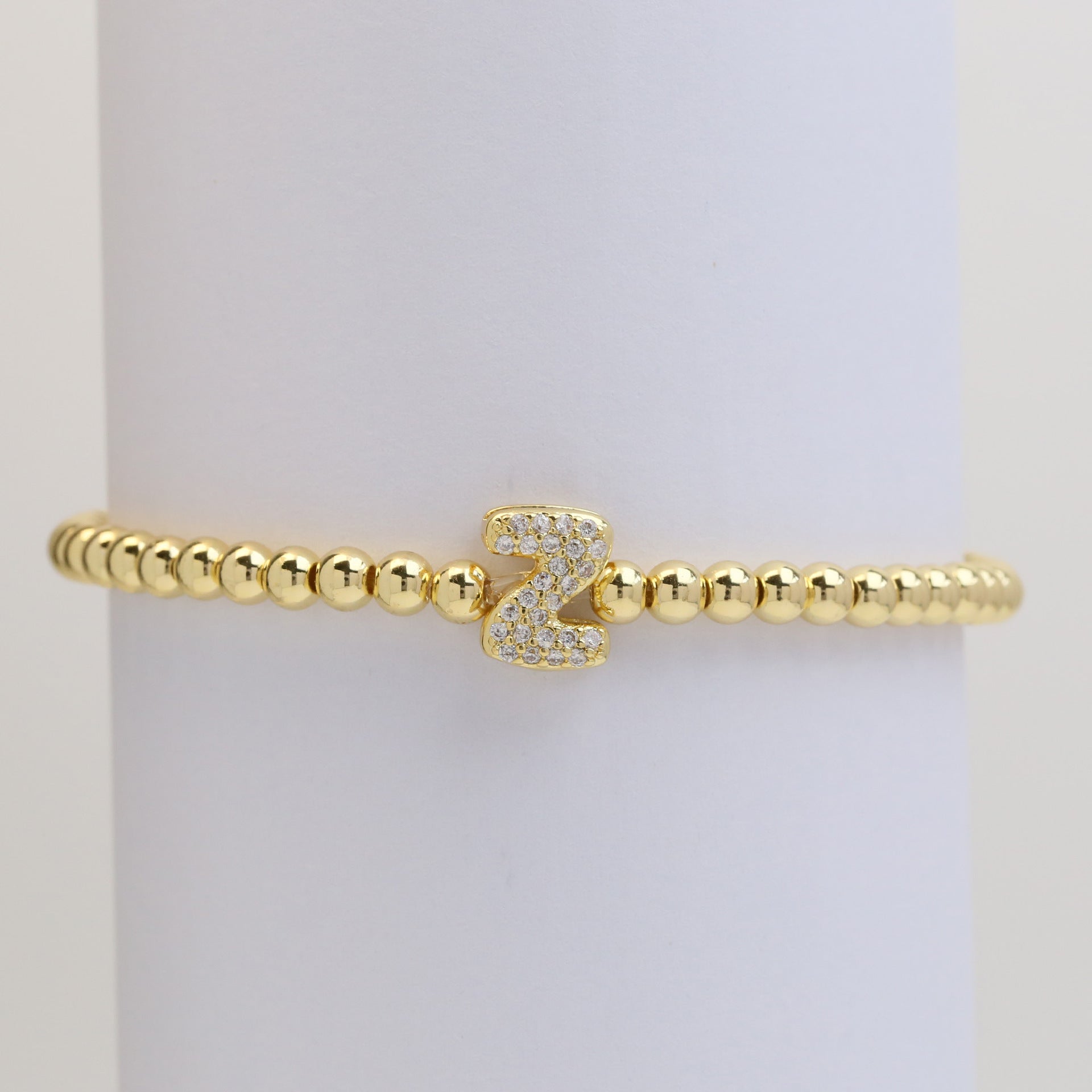 Aloni Bubble Letter Bracelet - Gold Z [4A5FBPSY]