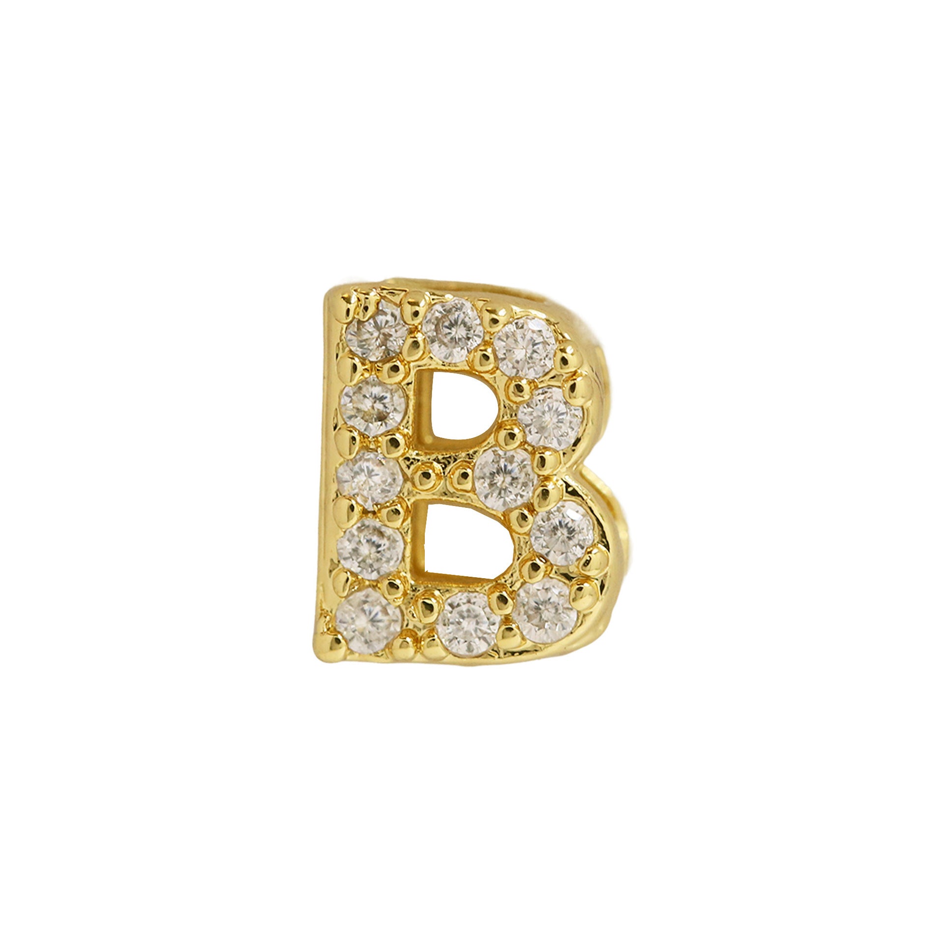 Leyna Gold Zircon Initial Necklace - B [2SRYBH1H]