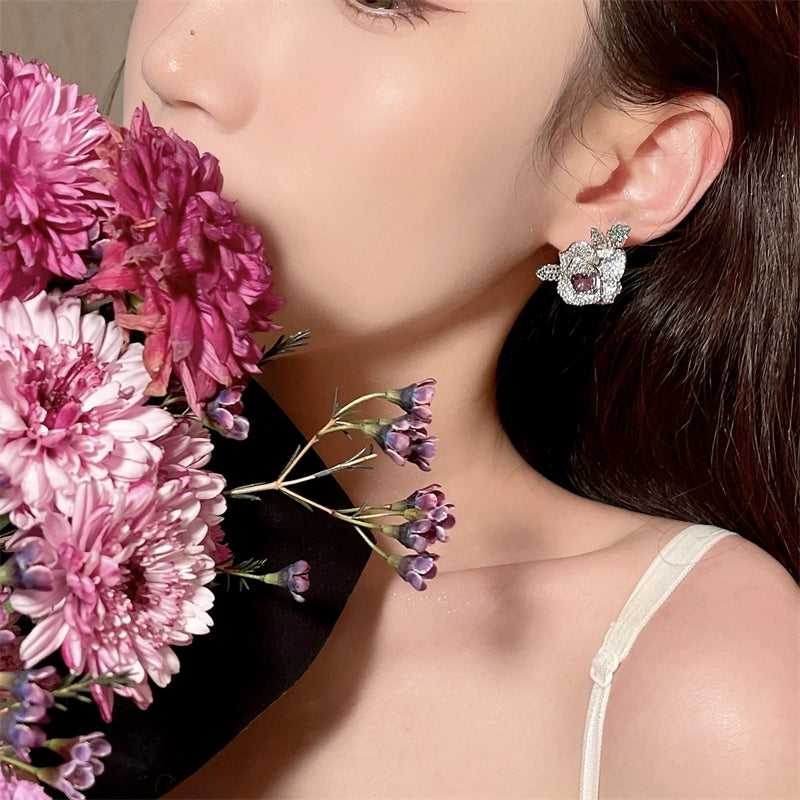 Loyal Iris Bloom Jewelry Set - Earring Style [Q0XSEZTP]