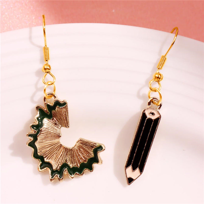 Neve Asymmetric Drop Earrings - Gunmetal [B0565NAI]