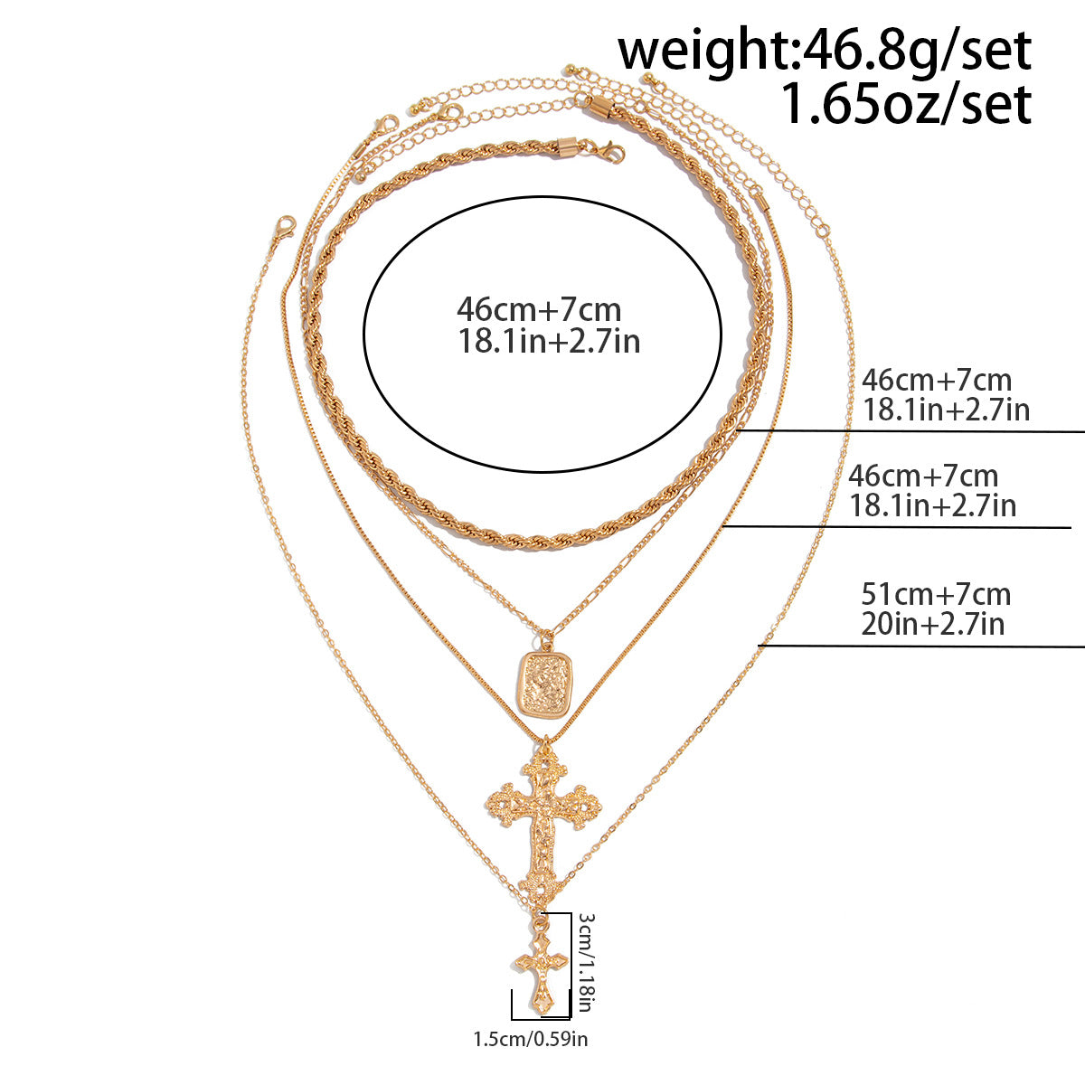 Odette Chunky Cross Necklace - Gold [PJC1W0XI]