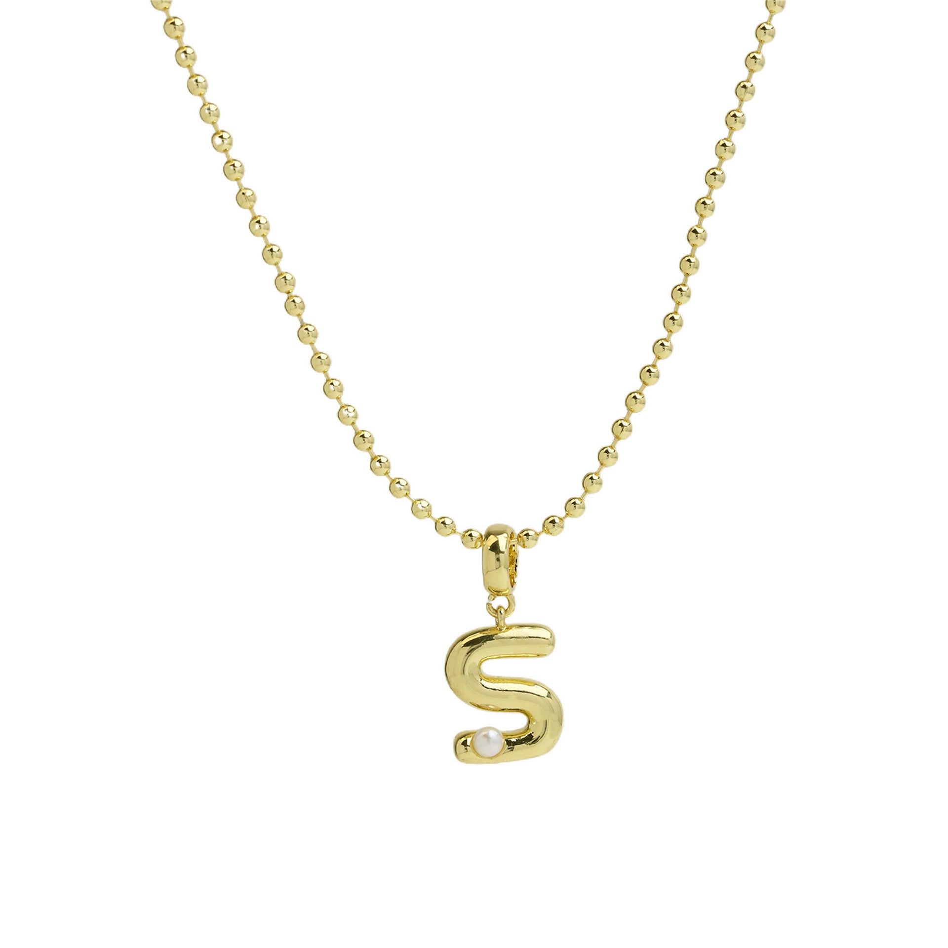 Savvy Bubble Initial Necklace - Letter S [WV72CYV5]