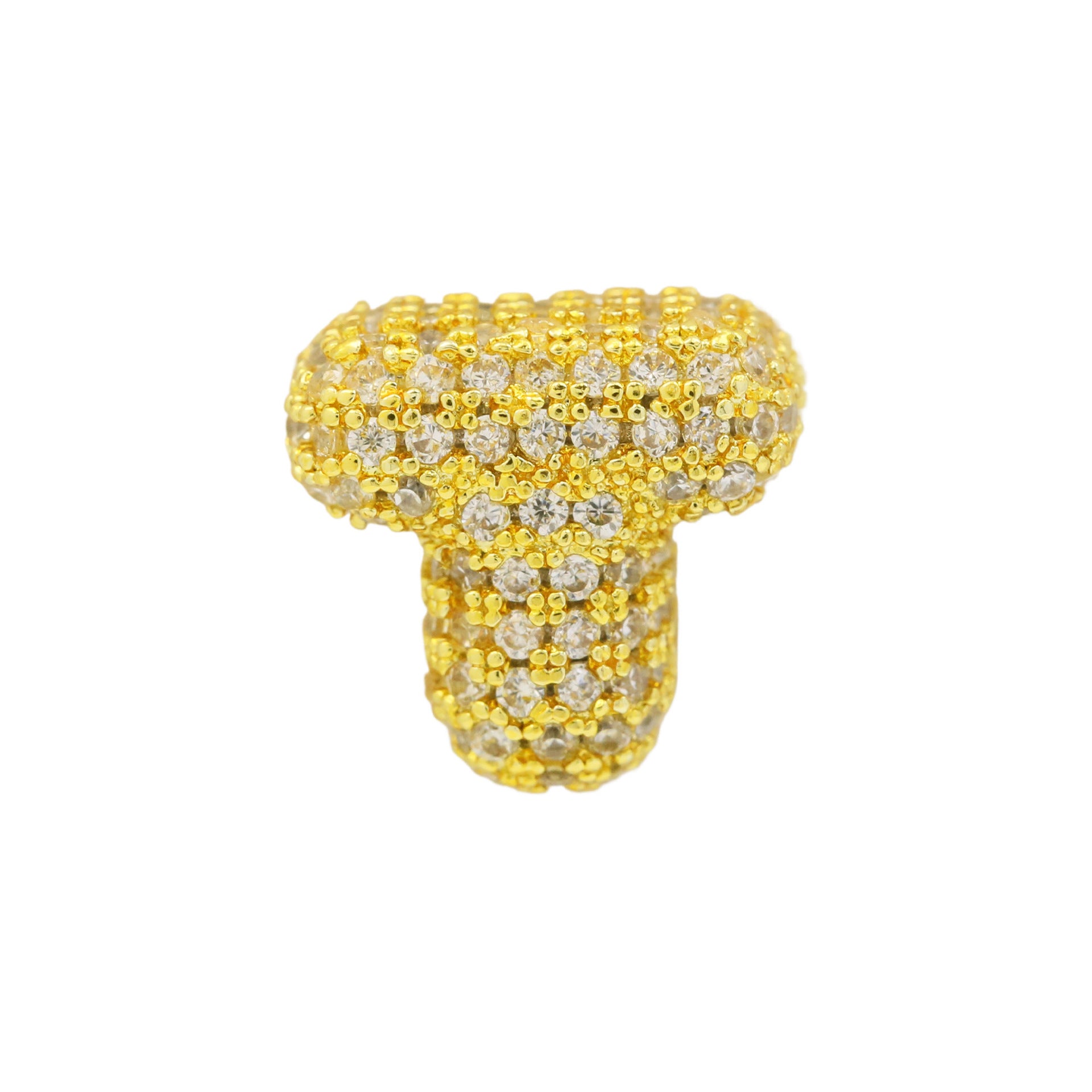 Jehlani Zircon Bubble Letter Necklace - Gold T Pendant [18K1SCJL]