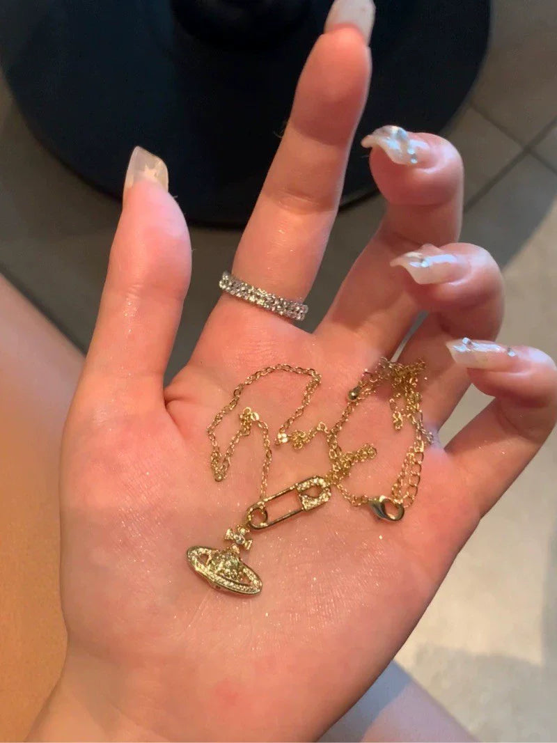 Joy Starlight Planet Necklace - Gold
