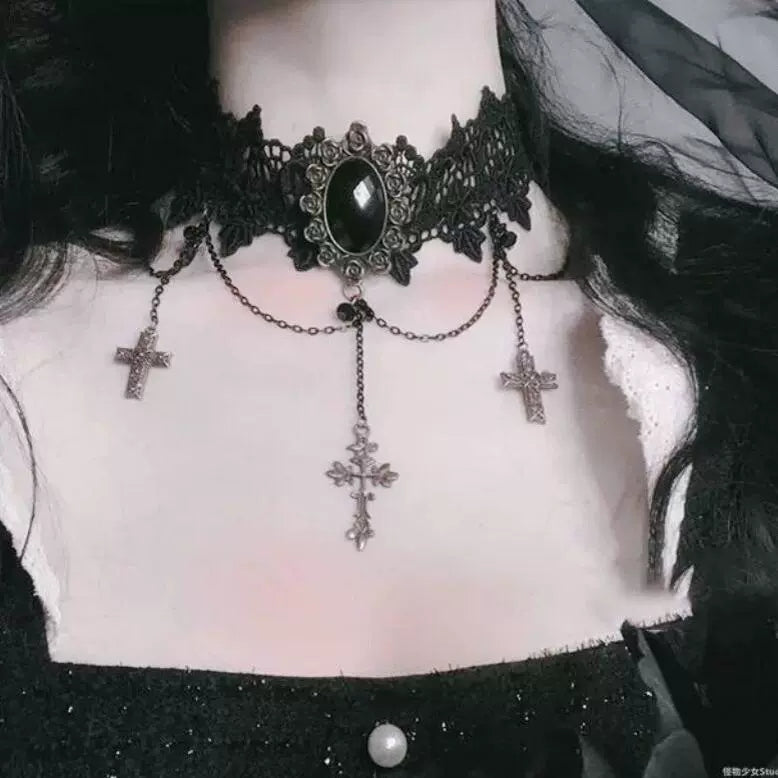 Amran Crystal Lace Choker - Style 11 [WV2515E2]