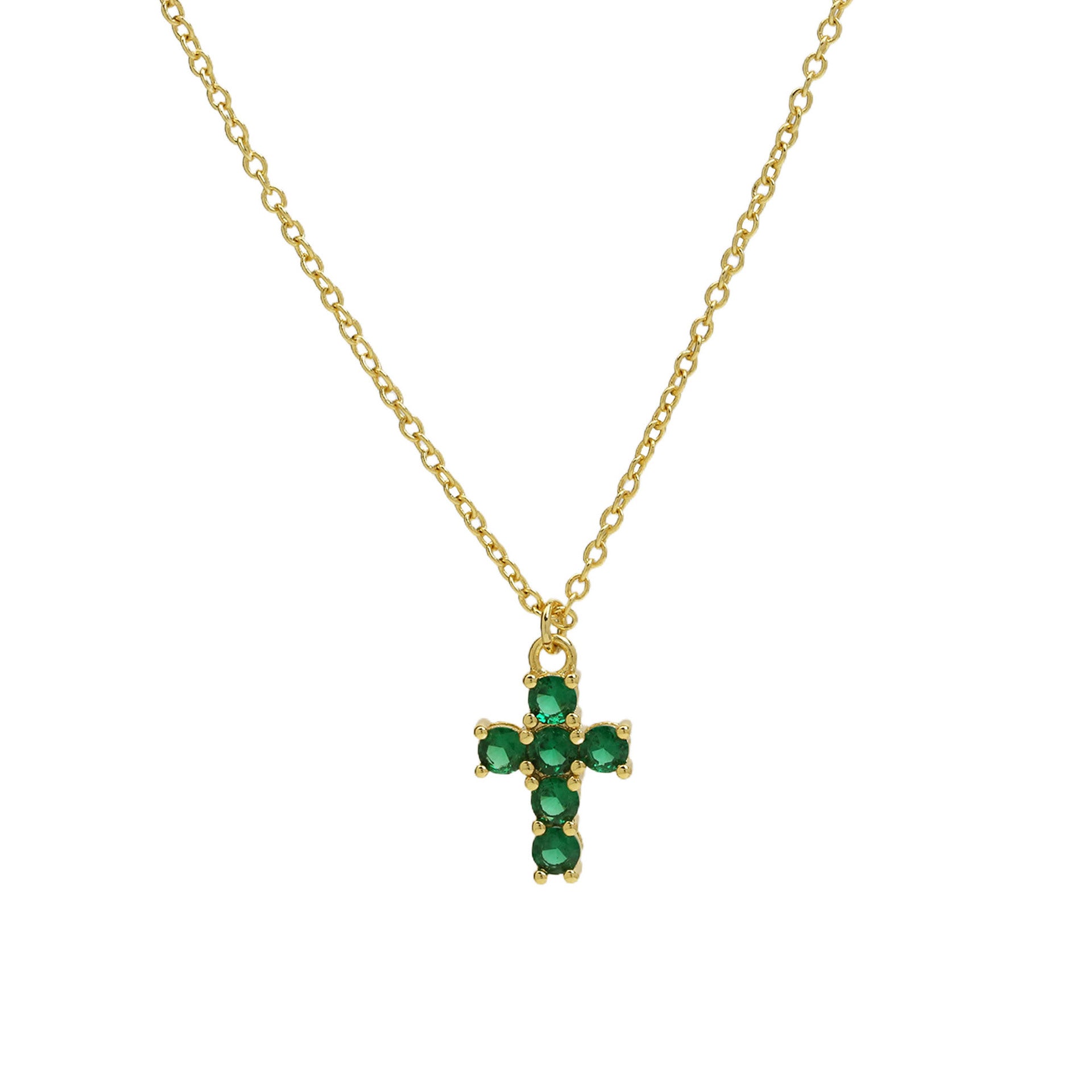 Alysse Birthstone Cross Necklace - May [ZK4KHD2I]