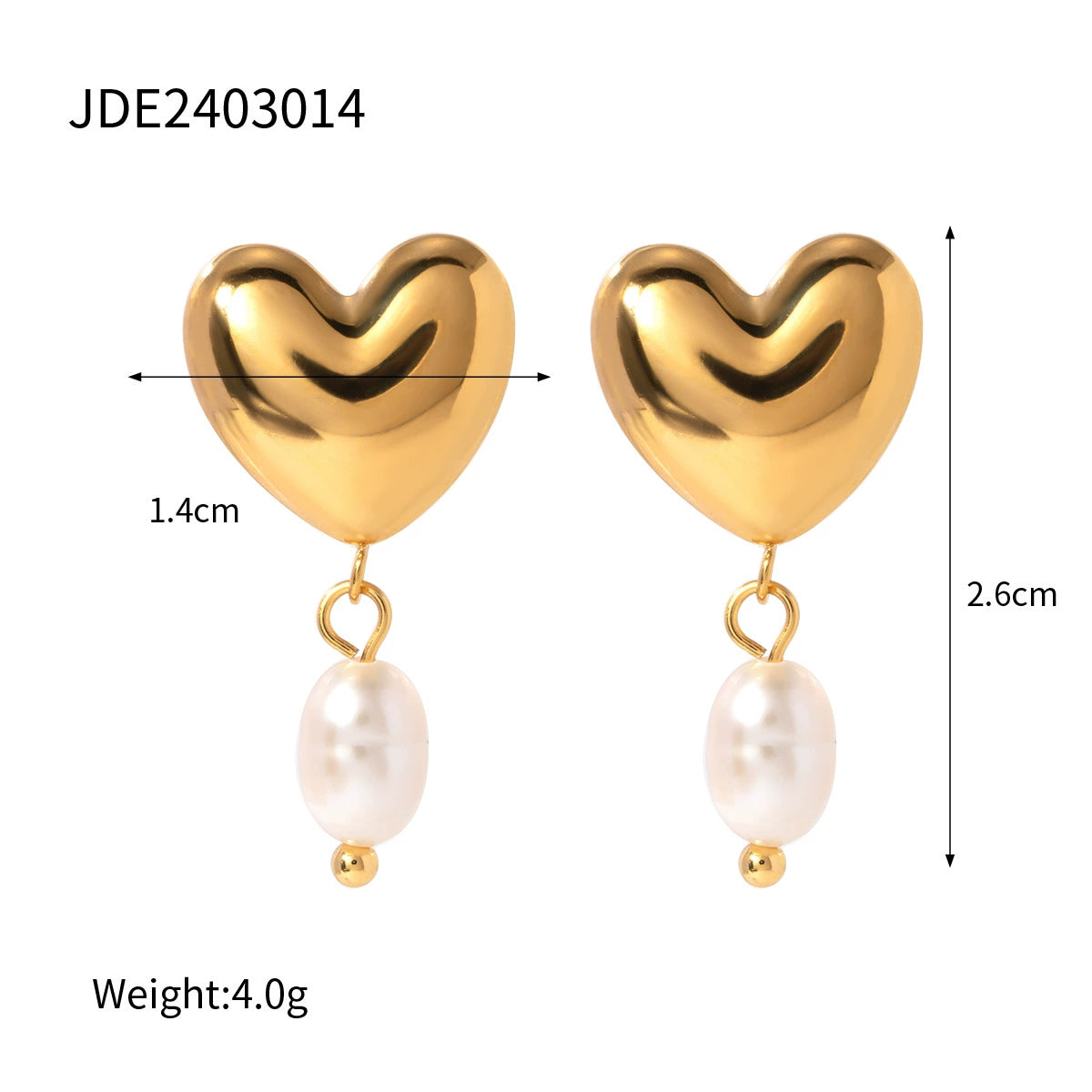 Shanell Pearl Heart Earrings - JDE2403014 [KPQO23Q3]