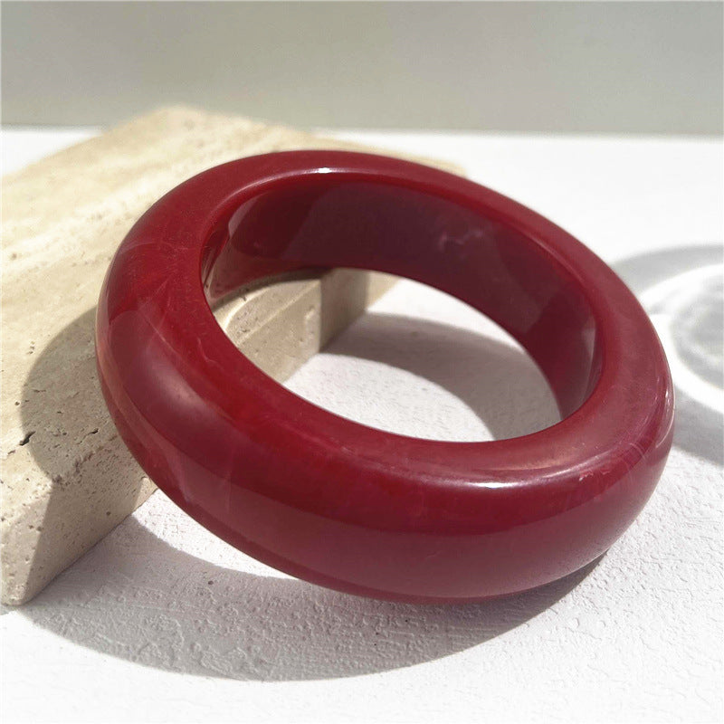 Brenlee Sculptural Resin Bangle - Deep Crimson [DZ4BWL6Z]