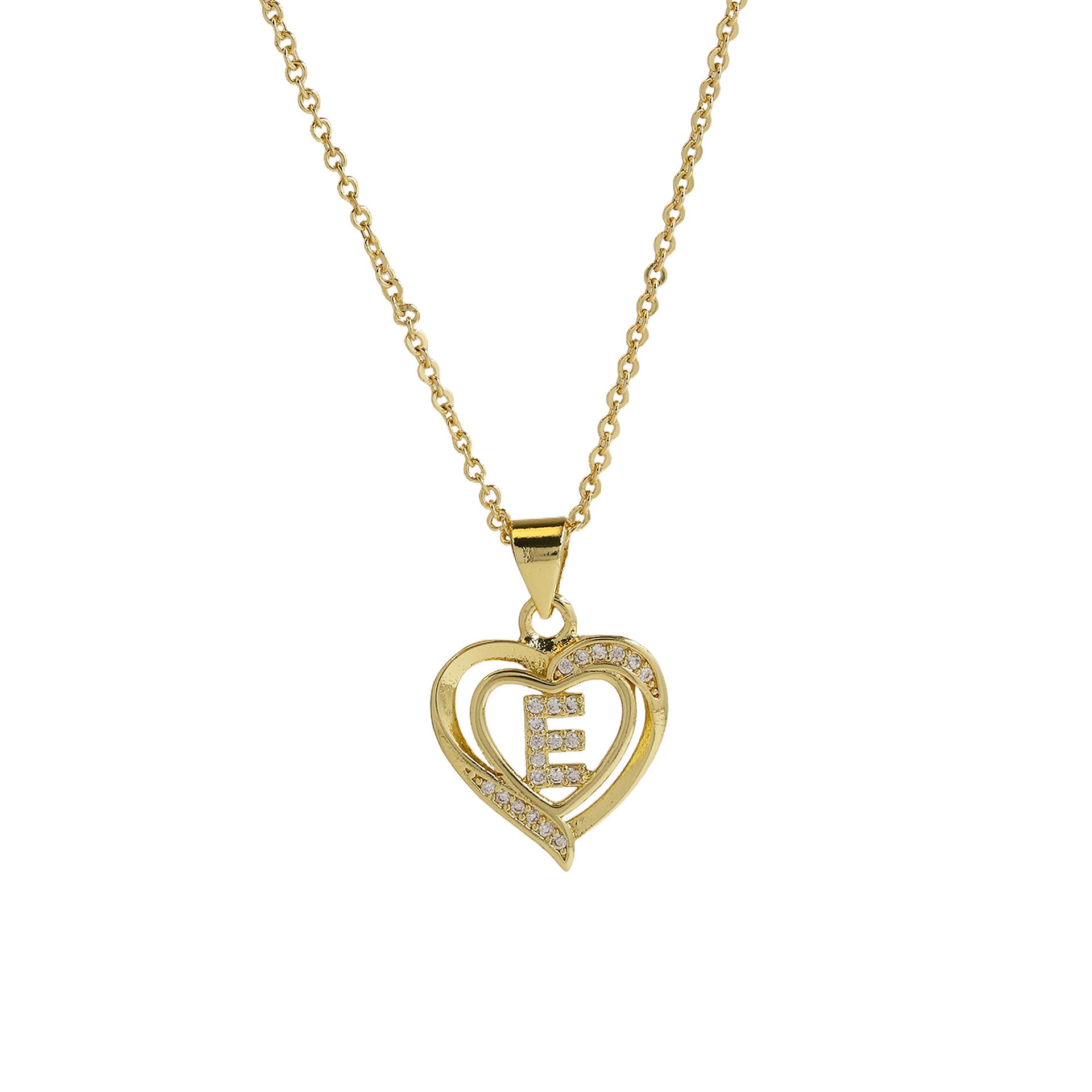 Kamarie Initial Heart Necklace - Necklace E [NNM3WDL5]