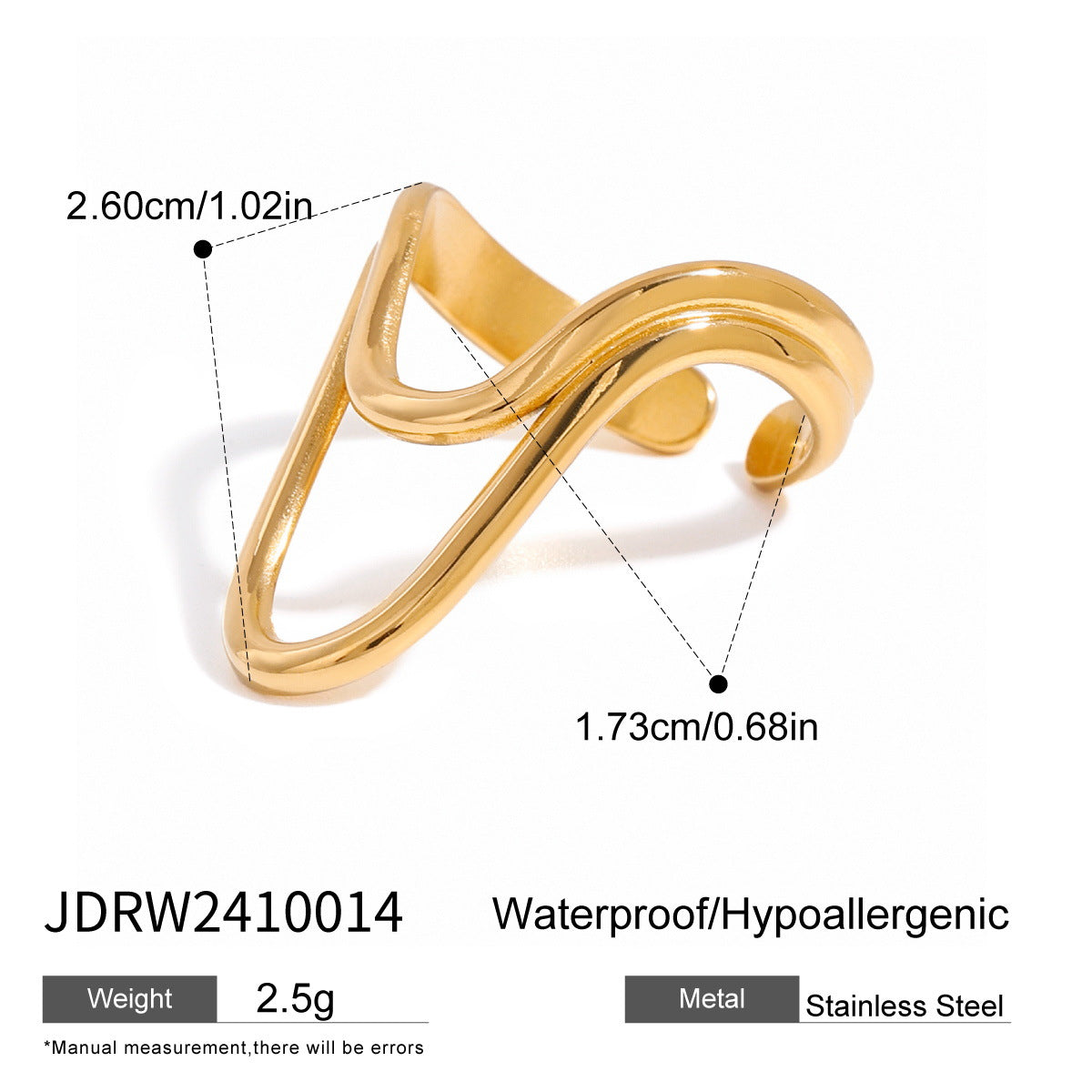 Elisheva Sculptural Steel Ring - Design JDRW2410014 [X4IBDSSH]