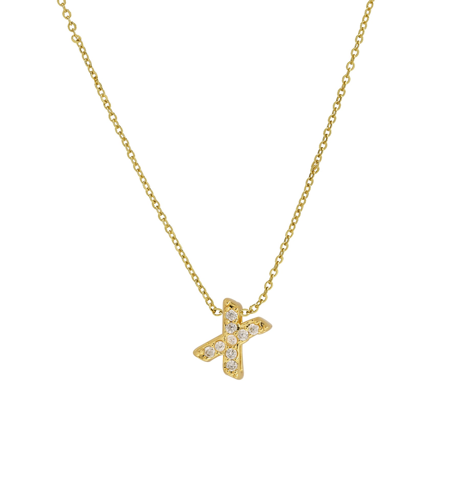 Caelynn Zircon Initial Necklace - X [FFS9DPQC]