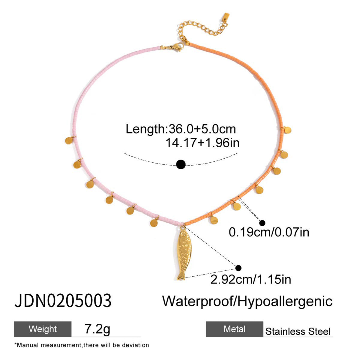 Erielle Stainless Fish Necklace - JDN0205003 [62ANR9NI]