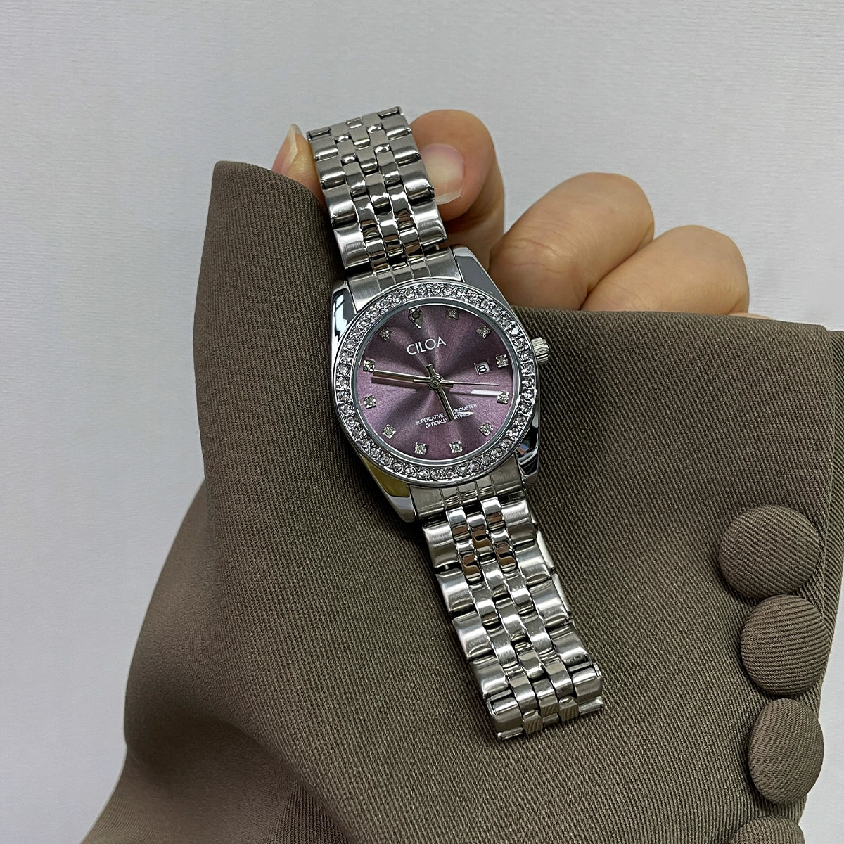 Ora Luxe Round Watch - Purple
