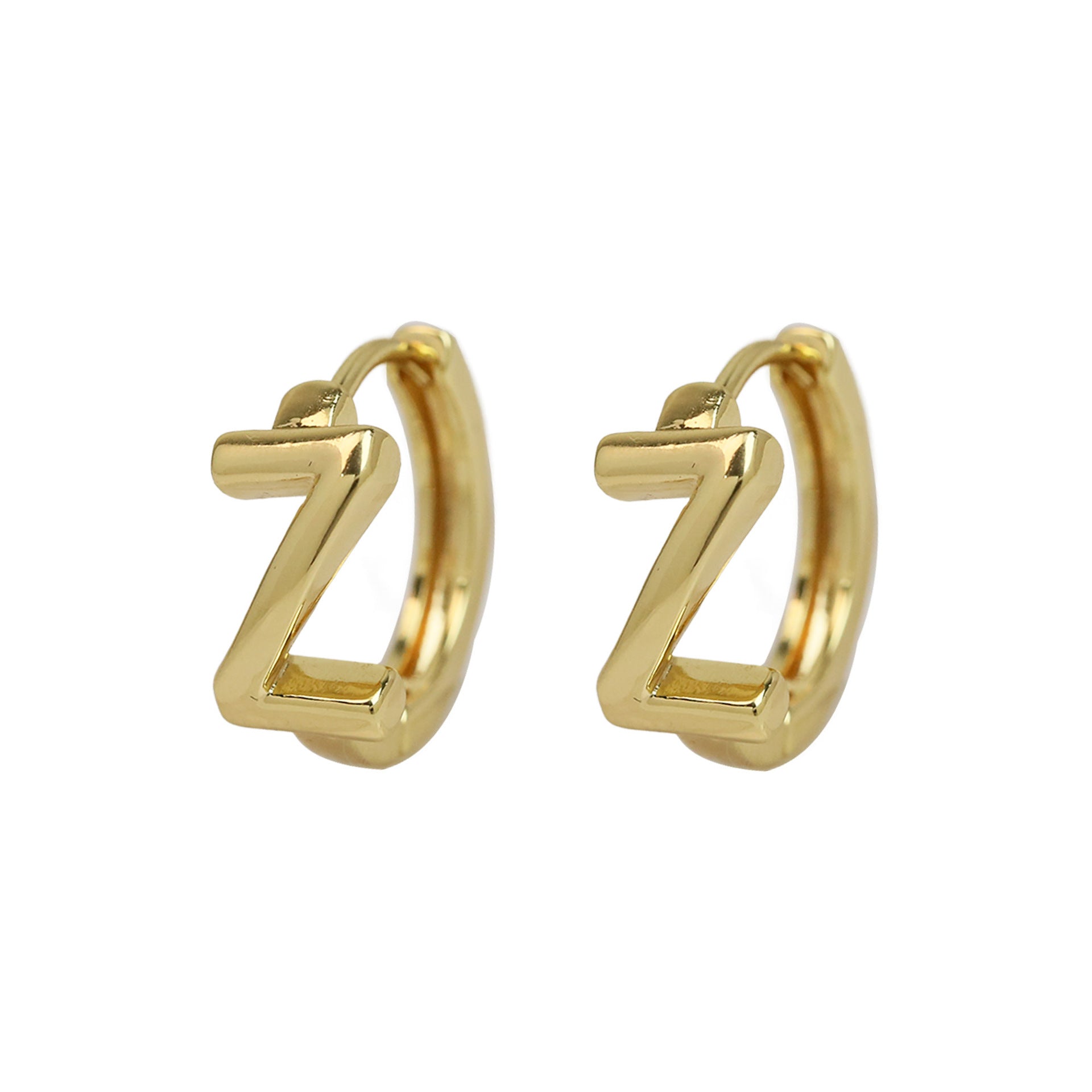 Haylee Gold Letter Stud Earrings - Z [EPHLFNE4]
