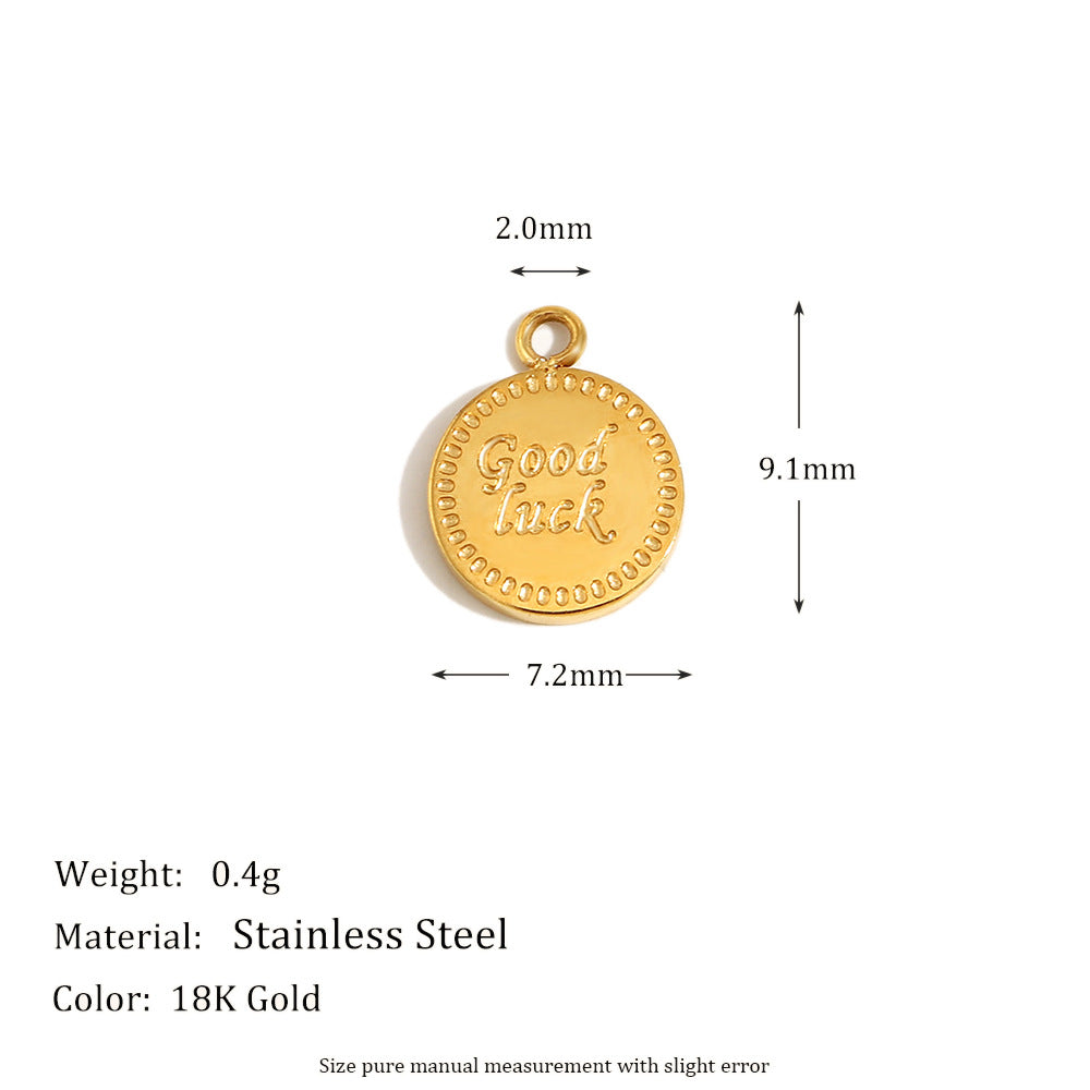Linley Gold Plated Charms - Small Lucky Round Pendant - Gold [XUATVOZH]