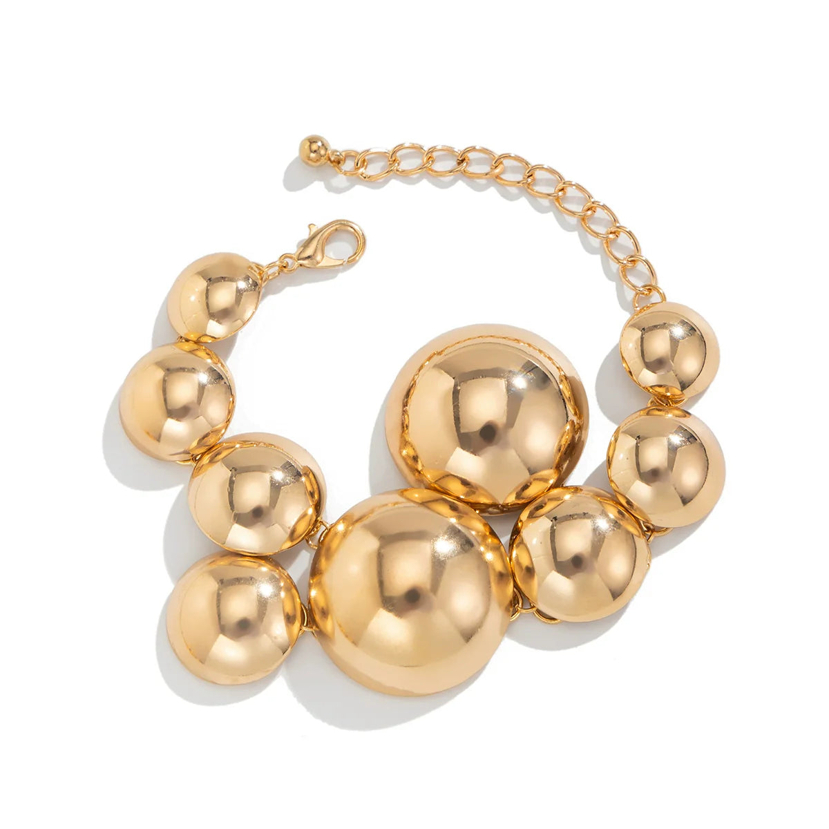 Abrianna Polished Orb Chain - Bracelet Gold