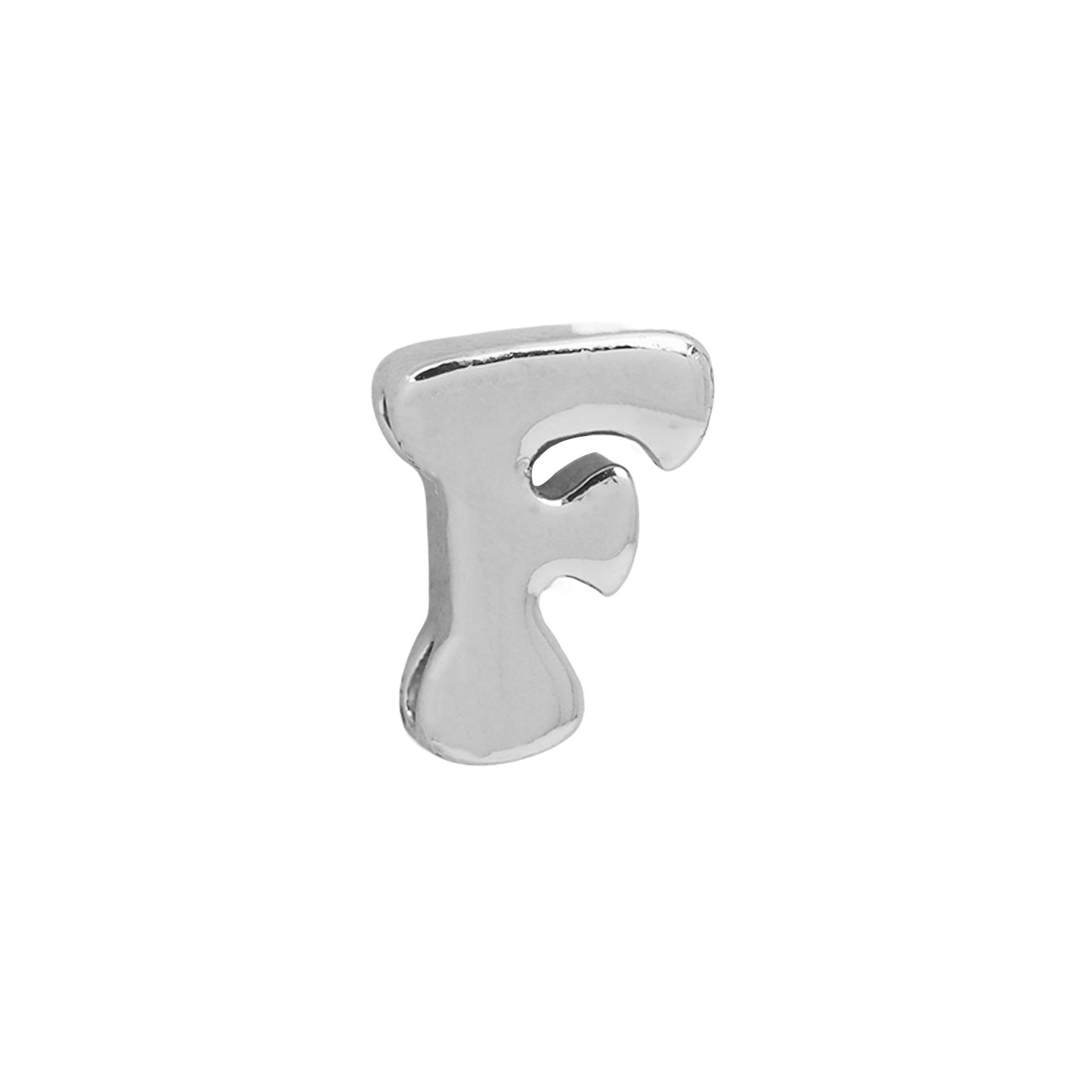 Aviva Brass Letter Pendant - Silver F (Pendant Only) [0WC8XNIG]