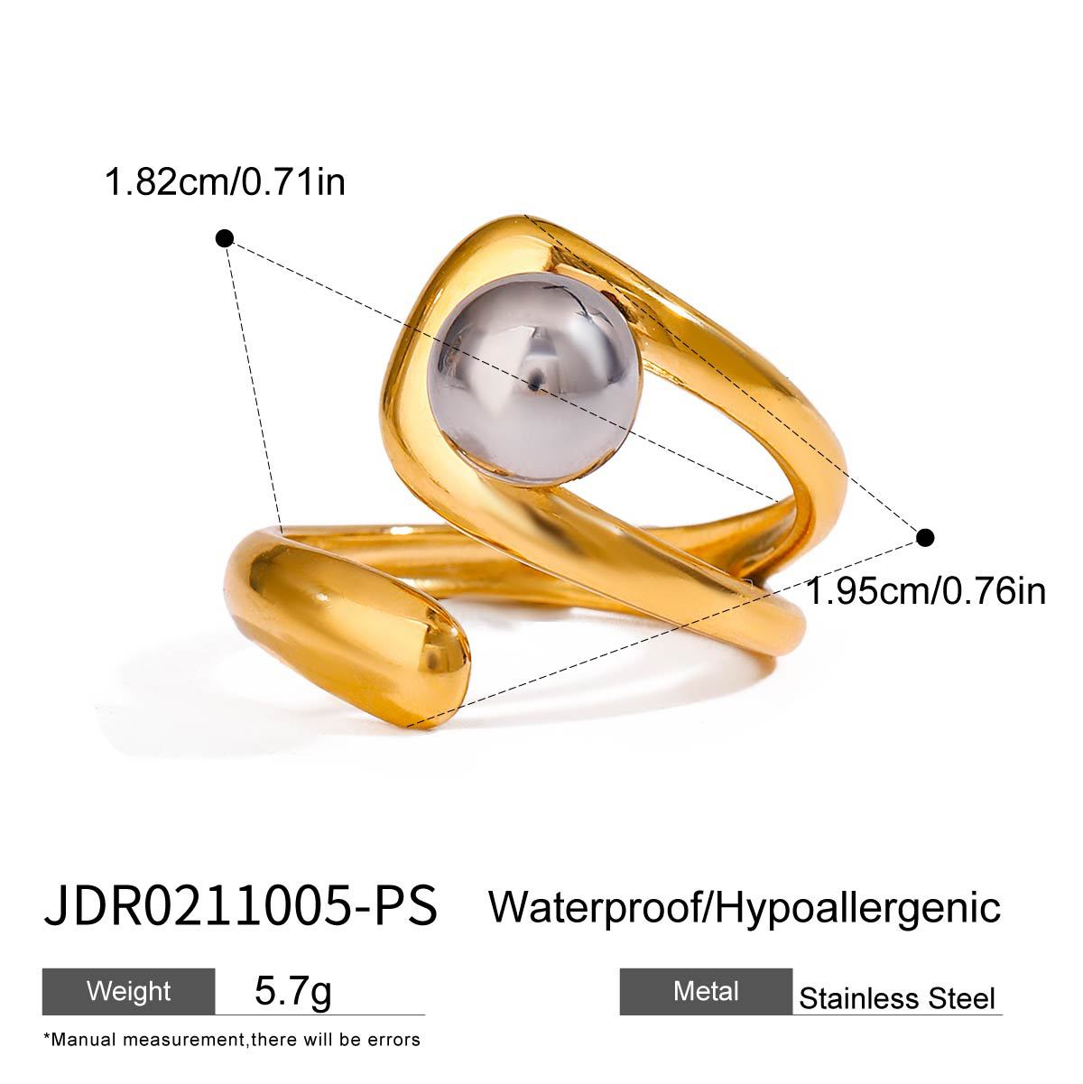 Yadira Wavy Pearl Ring - JDR0211005-PS [XO3NWD7U]