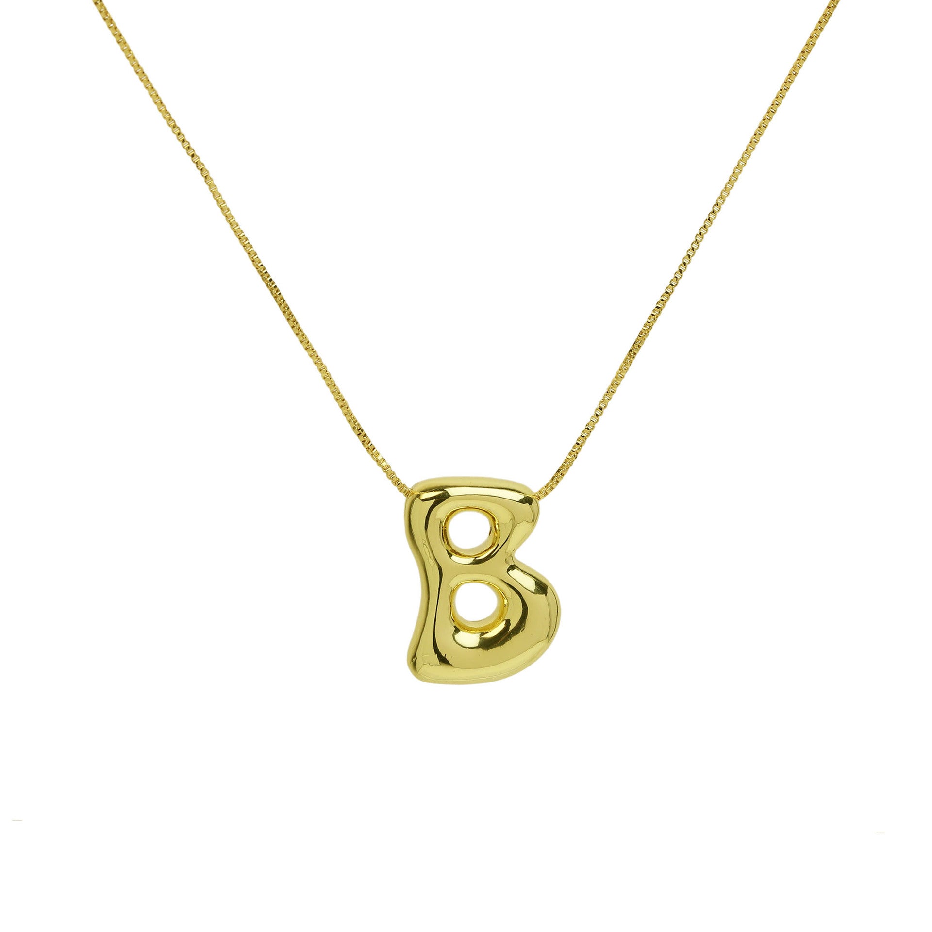 Virginia Bubble Initial Necklace - Letter B Necklace [FO0QEKEY]
