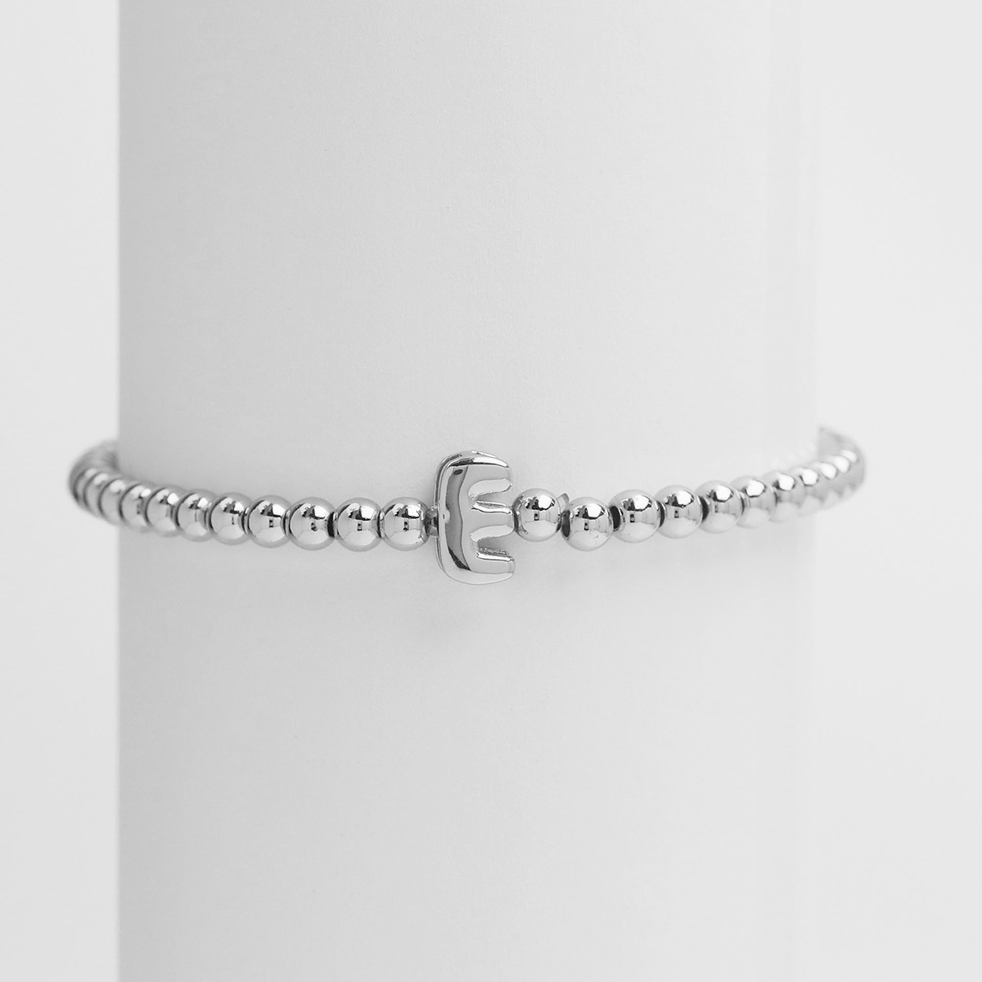 Jorie Polished Letter Bracelet - Silver E [RI0SR8X9]