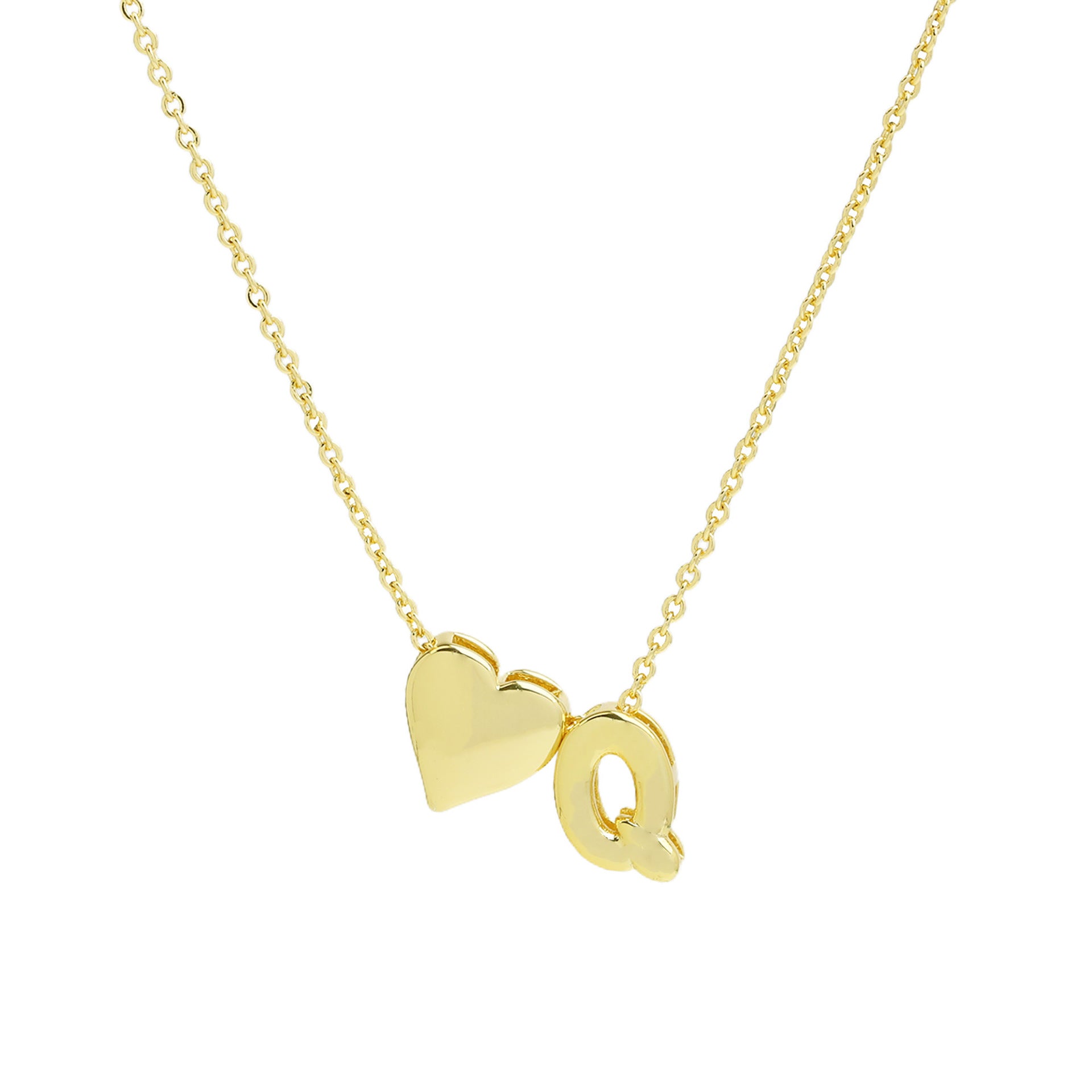 Korie Puffed Initial Necklace - Letter Q Necklace [RIPHUMCD]