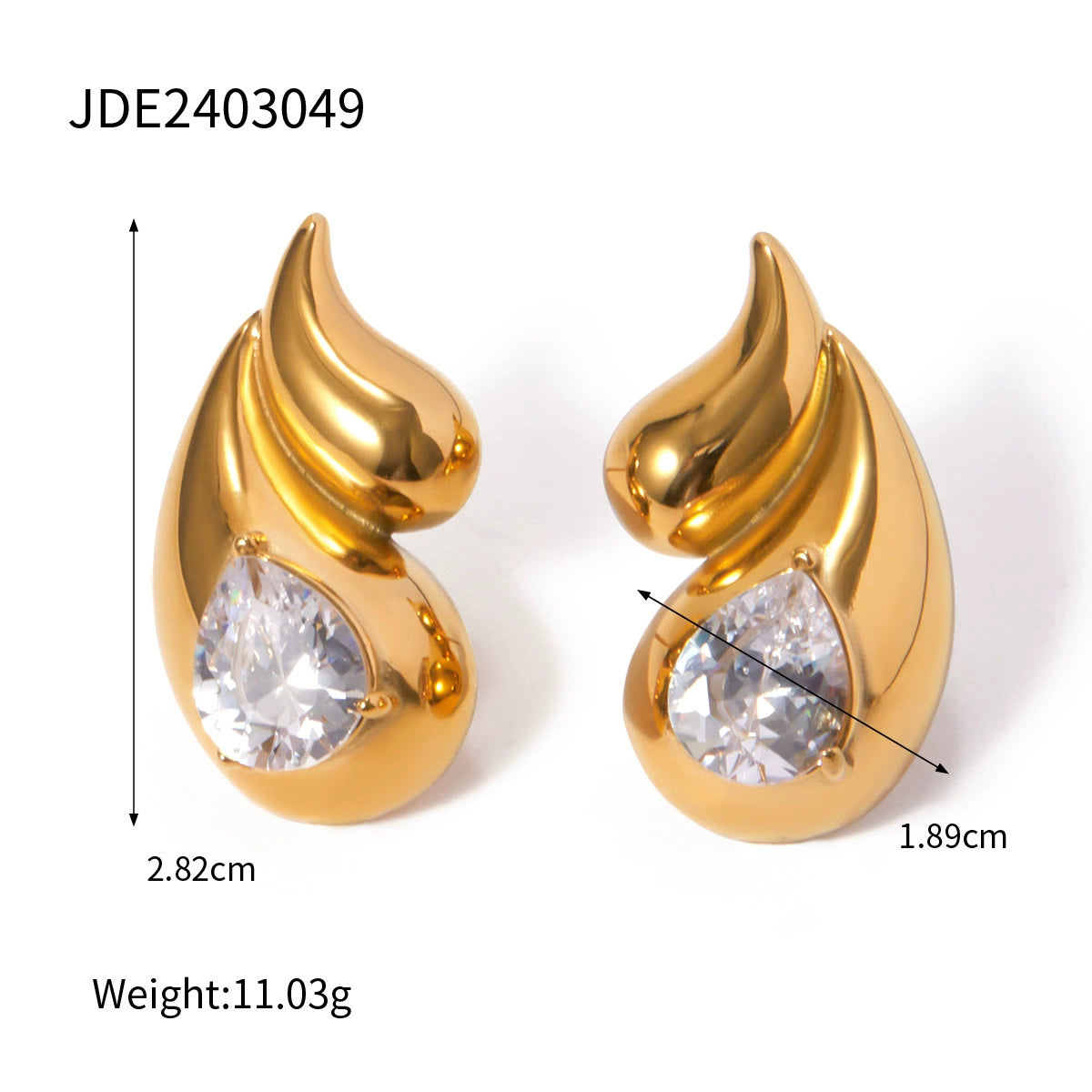 Eniyah Dazzling Double Drop Earrings - JDE2403049 [F6QIVQRT]