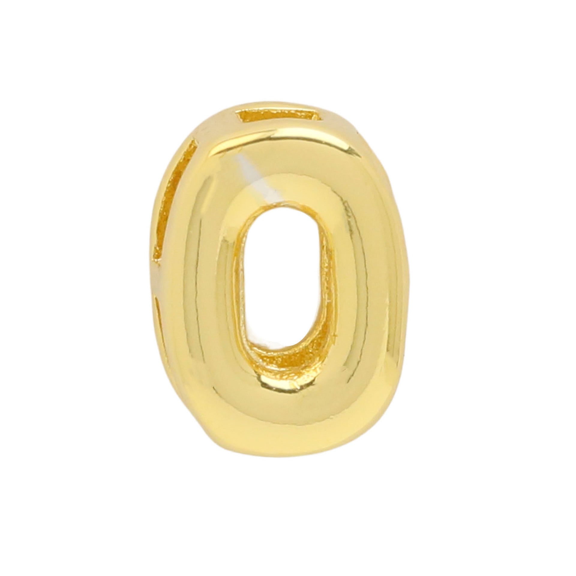 Devora Bubble Letter Necklace - Gold Tone Number 0 Pendant [RFMICNIA]
