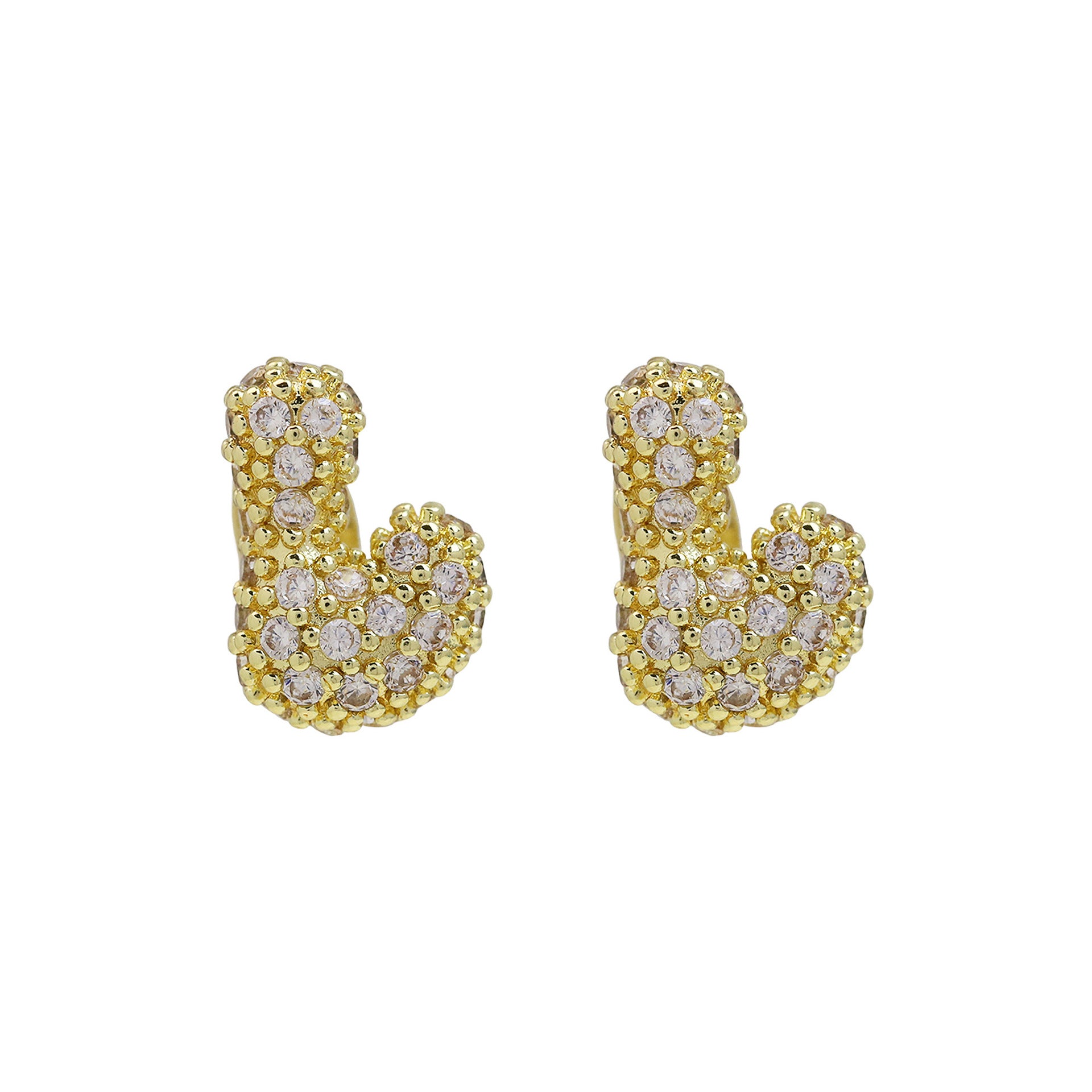 Lillyann Zircon Bubble Letter Earrings - L [ZDQ5VXLU]