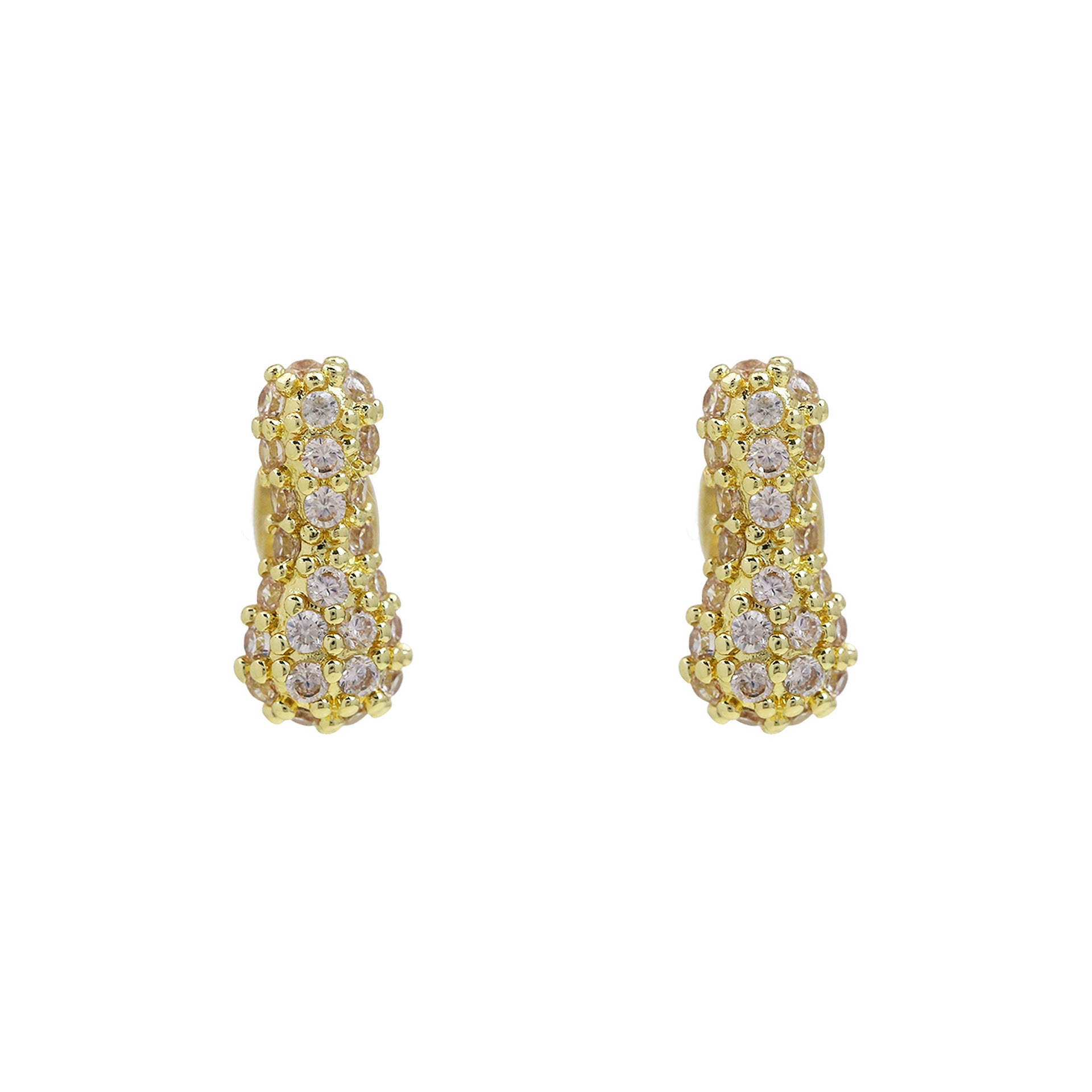 Lillyann Zircon Bubble Letter Earrings - I [4X1A1VM2]
