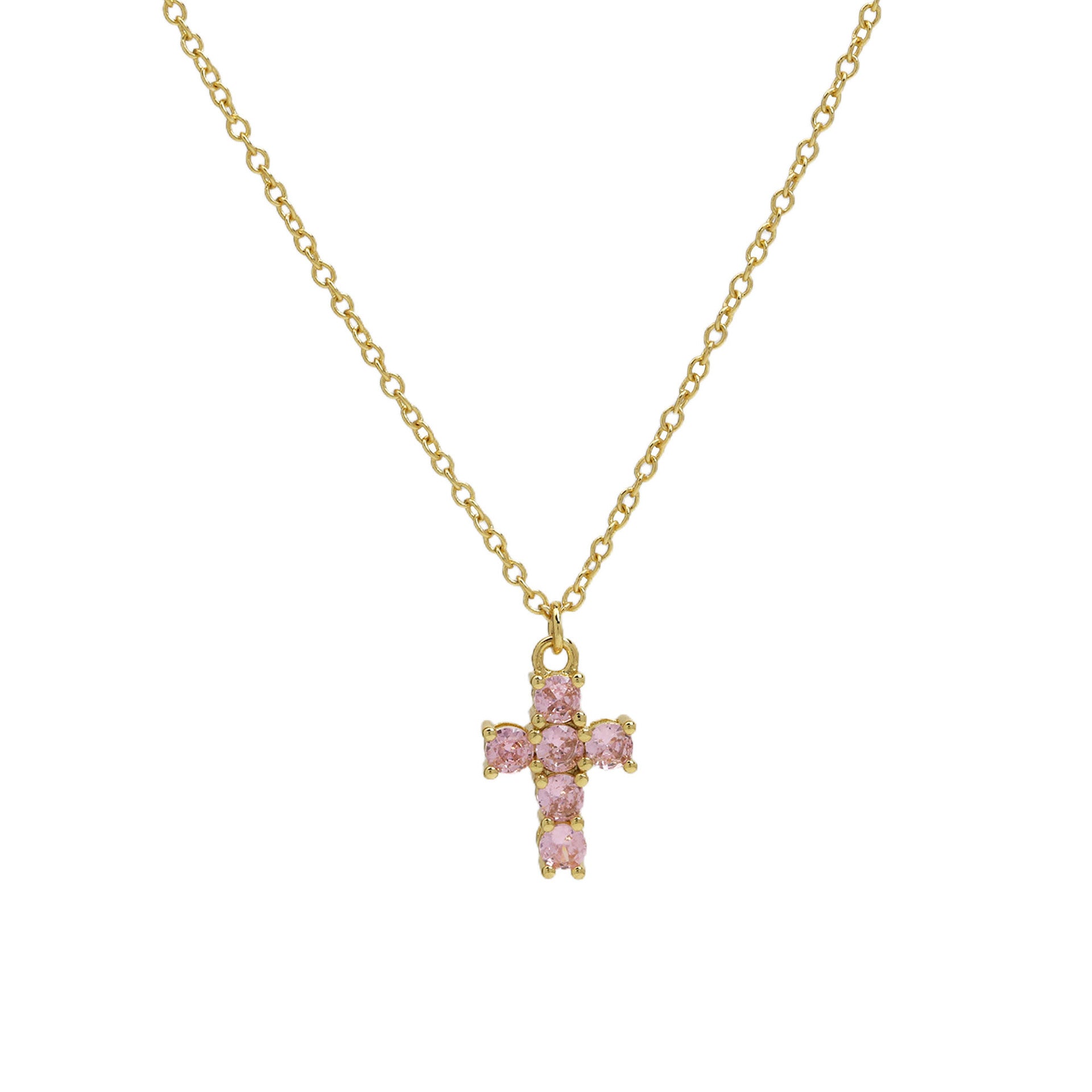 Alysse Birthstone Cross Necklace - October [0MWSC44Z]