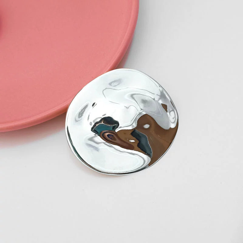 Aviannah Irregular Circle Brooch - Silver