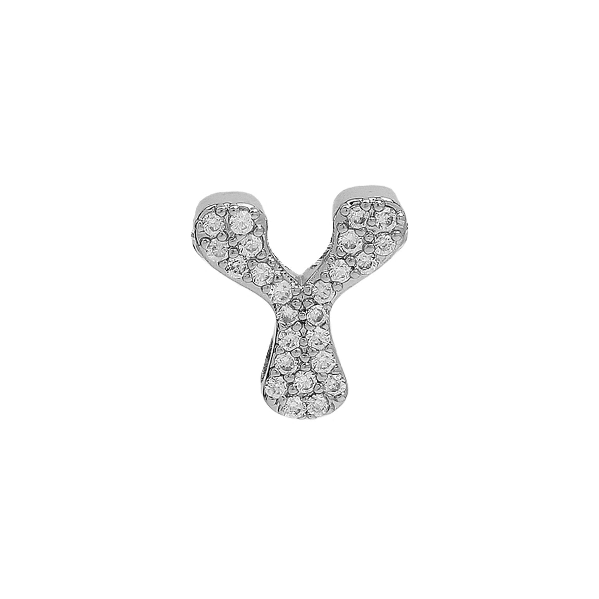 Abella Dainty Initial Jewelry - Silver Y Initial Pendant [T973OCSQ]
