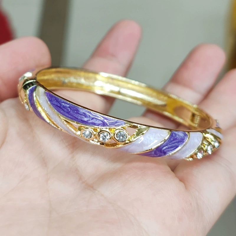 Kayci Enamel Glaze Bangle - Purple [IEZ3GJOR]