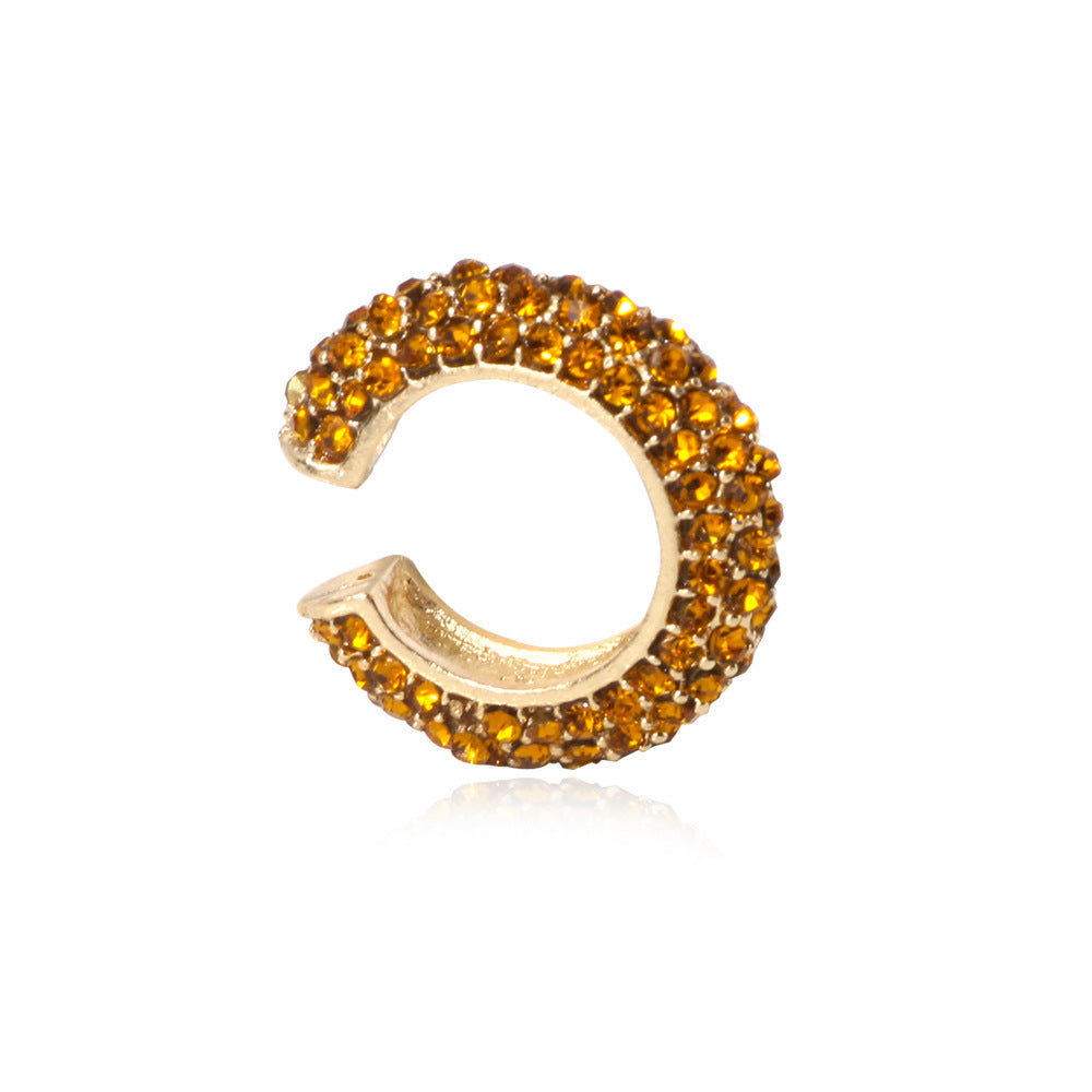 Anaira C-Shape Rhinestone Ear Cuff - Coffee [E5GV68YE]