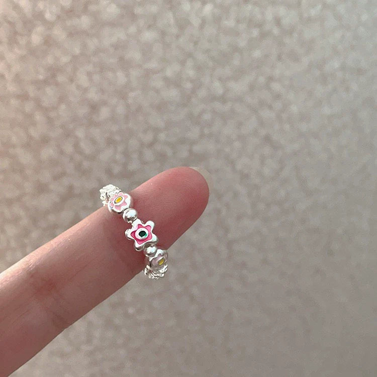 Journei Pink Zircon Flower Ring - Style 2