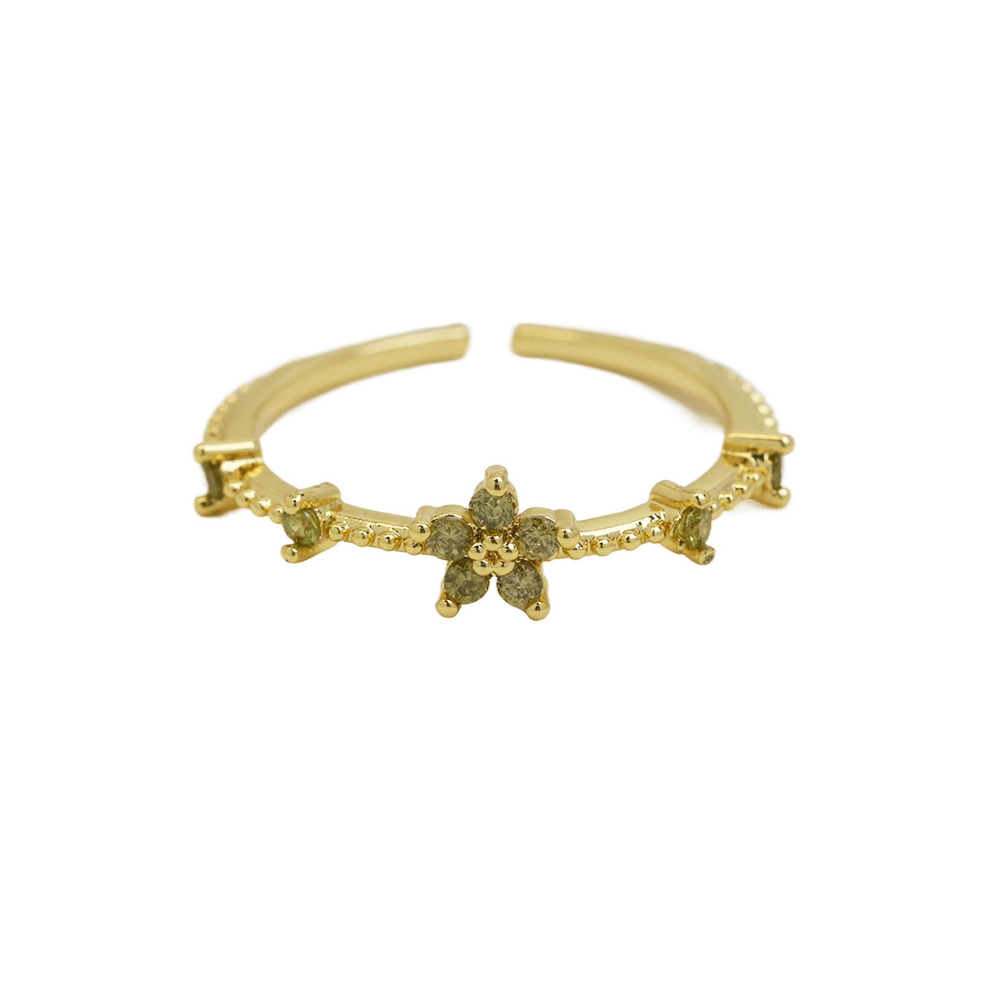 Mykah Floral Birthstone Ring - August [MSNBH58N]