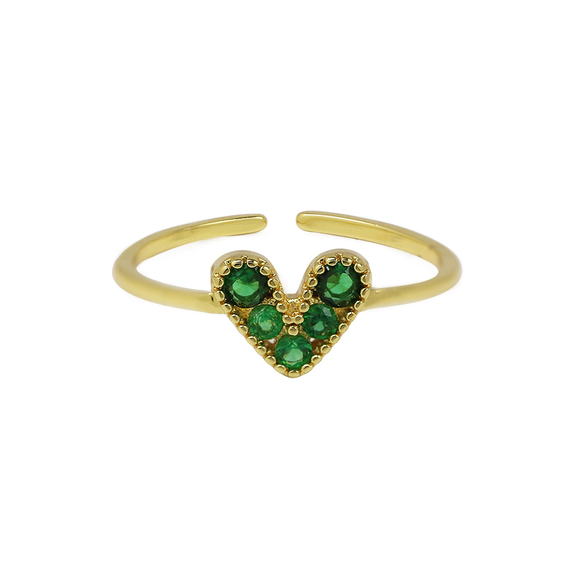 Maloni Zircon Heart Ring - Green Zircon [W85W2ISC]