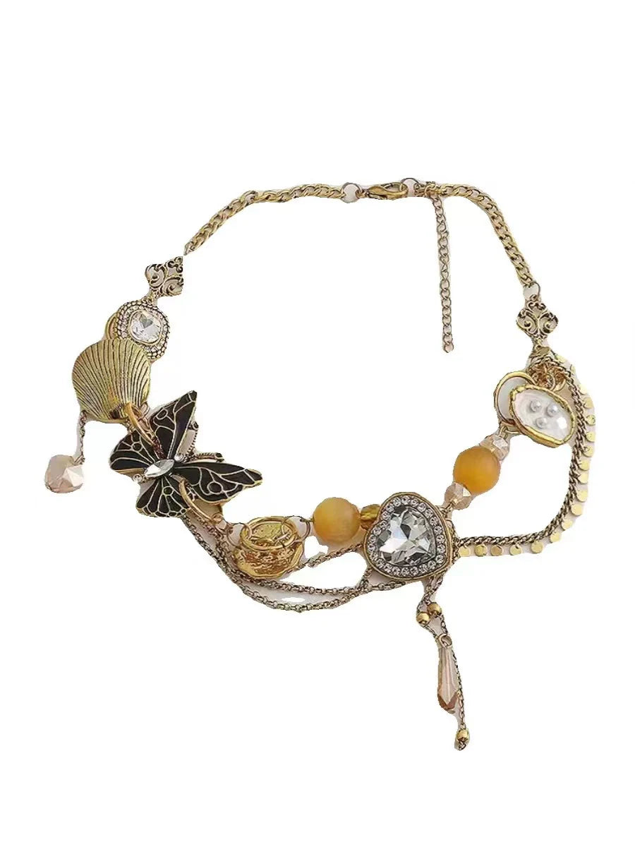 Louella Black Butterfly Tassel Necklace - Black Butterfly Necklace