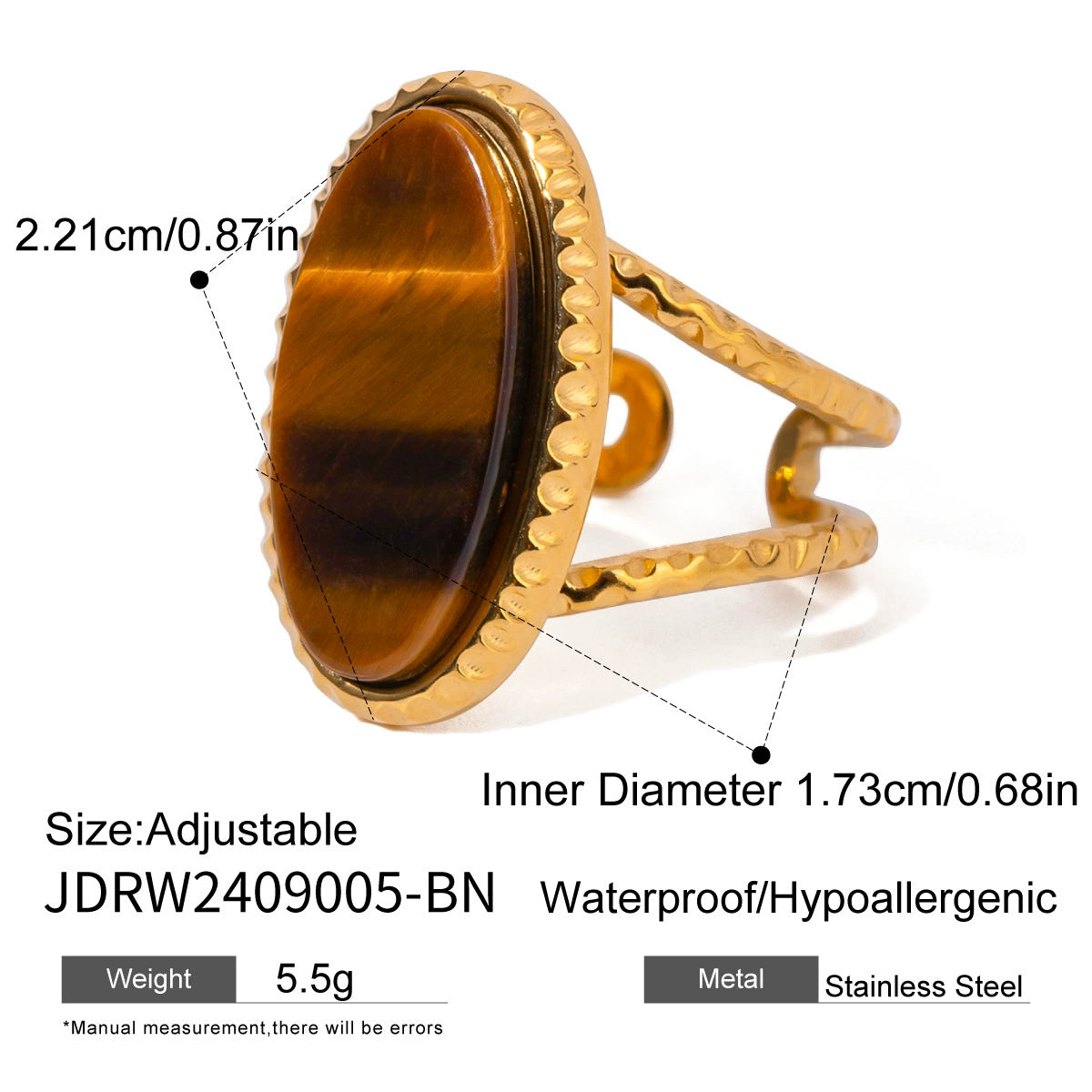 Jana Natural Stone & Steel Rings - JDRW2409005-BN [17A51XX7]