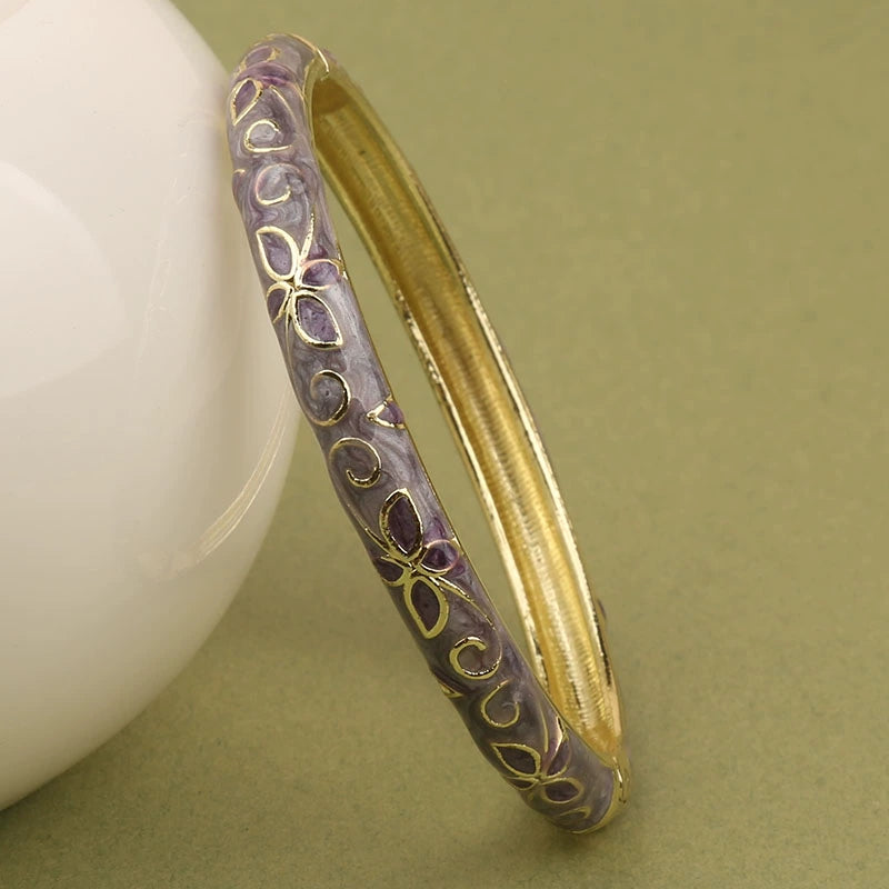Eden Cloisonne Clover Bracelet - Purple [KC4KL18M]
