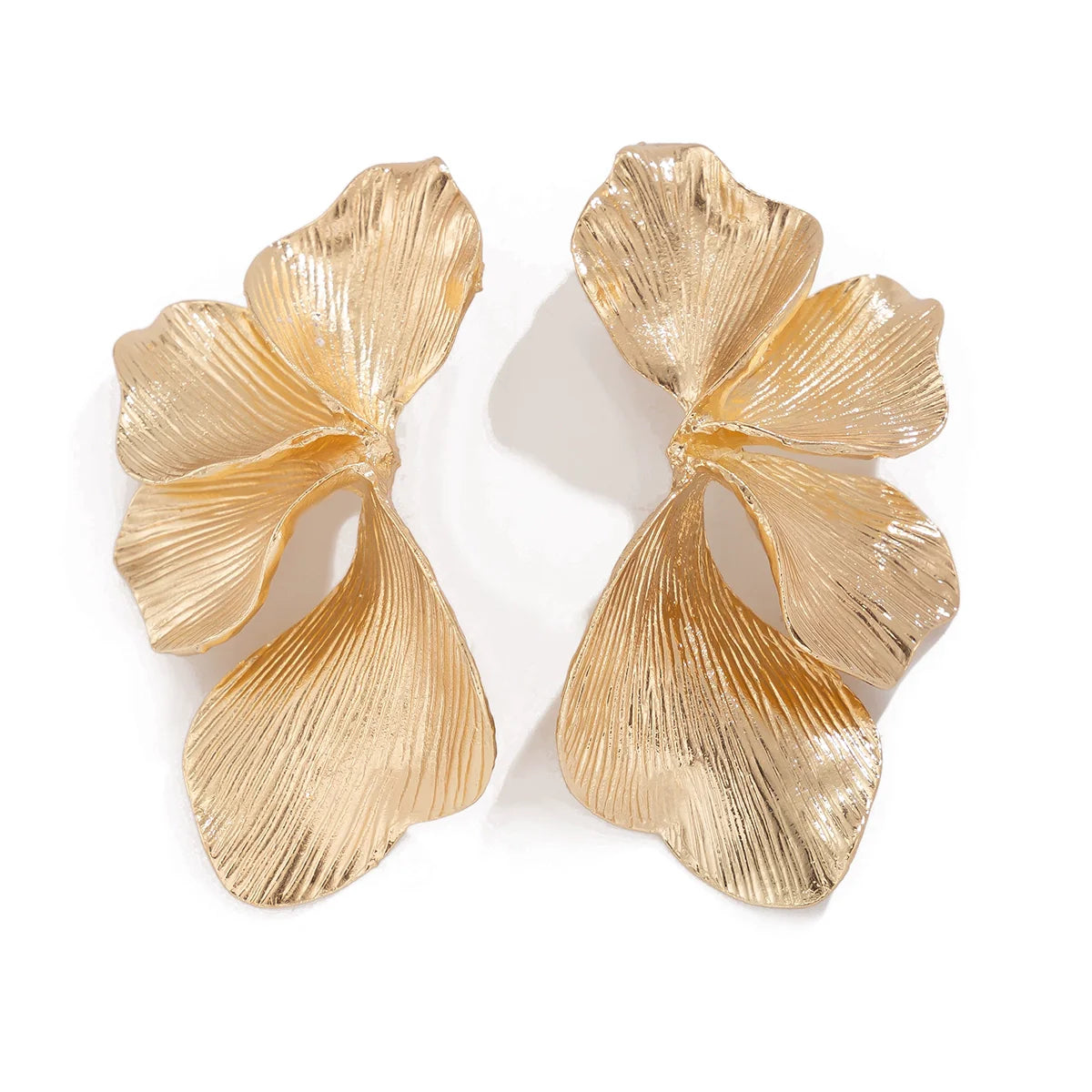 Jayme Pleated Petal Earrings - Gold