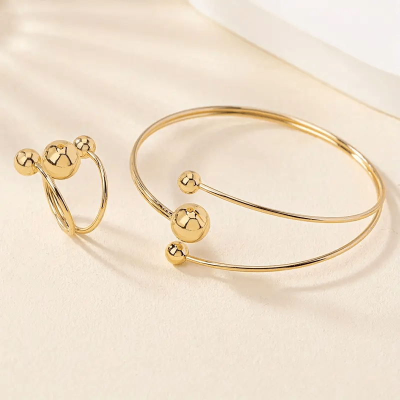 Ryann Layered Ball Jewelry Set - Gold