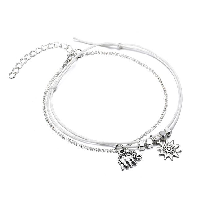 Neema Layered Heart Charm Anklet - Anklet D001