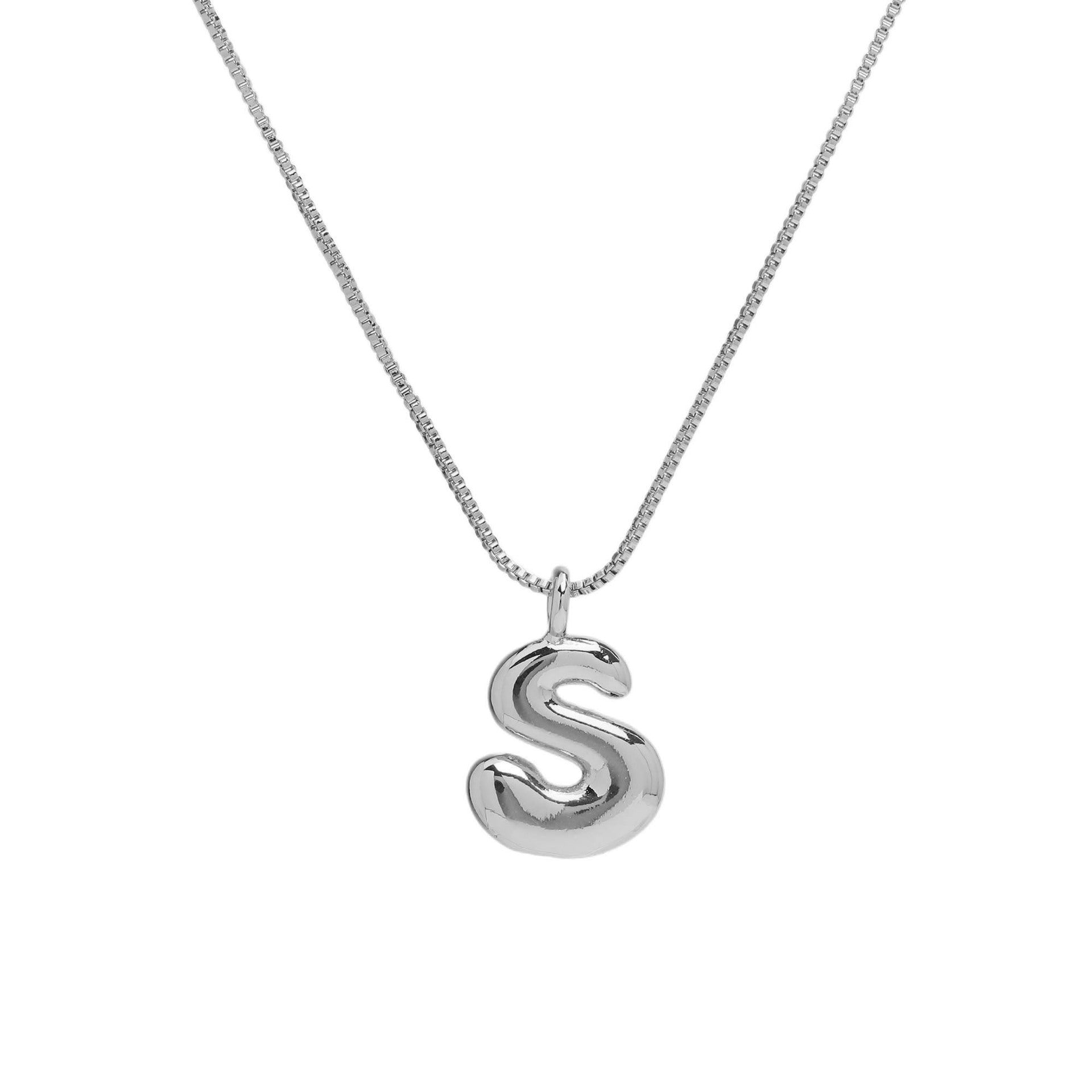 Jesenia Bubble Initial Necklace - Letter S [SAZRMQYQ]