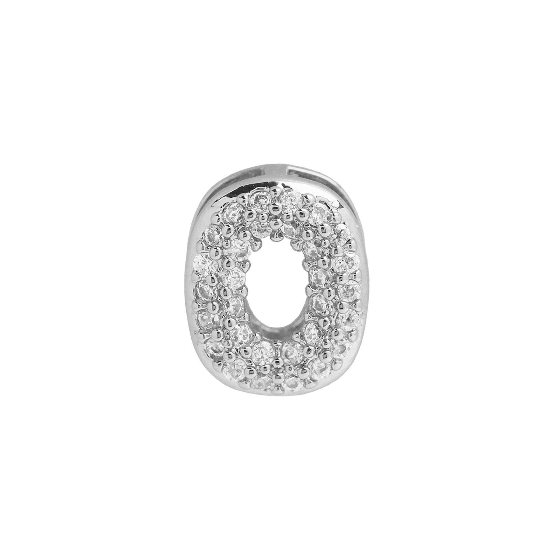 Rosalyn Bubble Letter Necklace - Silver Letter O Pendant [7U3WIJH9]