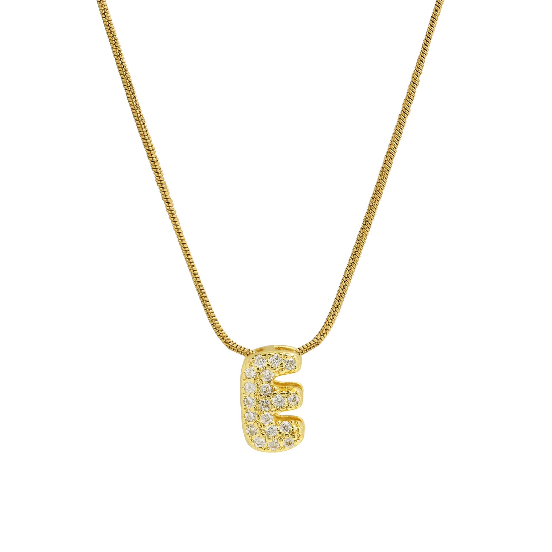 Deborah Initial Snake Necklace - Gold-tone E Initial [7RK7MQDX]