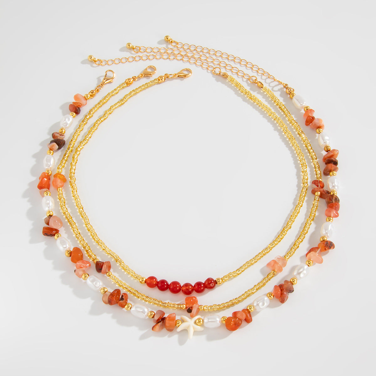 Danae Asymmetrical Pearl Bead Necklace - Gold [16CU6PFH]