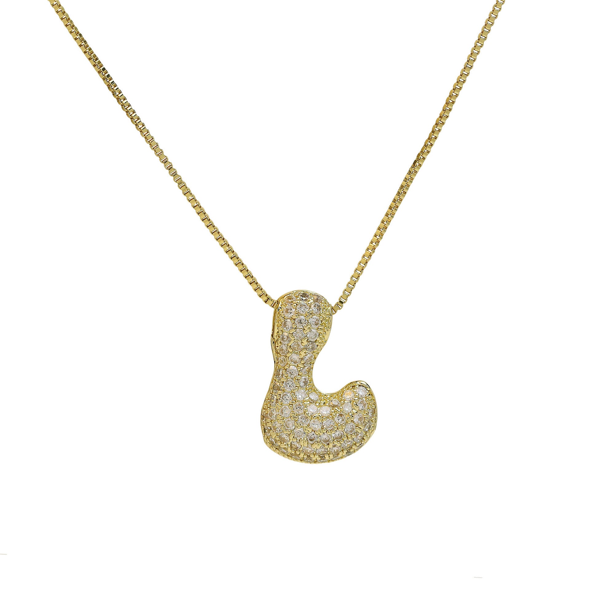 Zaidee Bubble Initial Necklace - Initial L [ELIT8QB4]