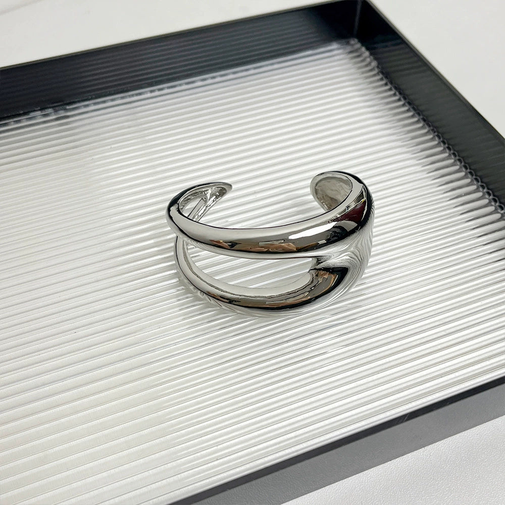 Damiyah Metal Cut-Out Cuff - Silver Bracelet [TS4OENM9]