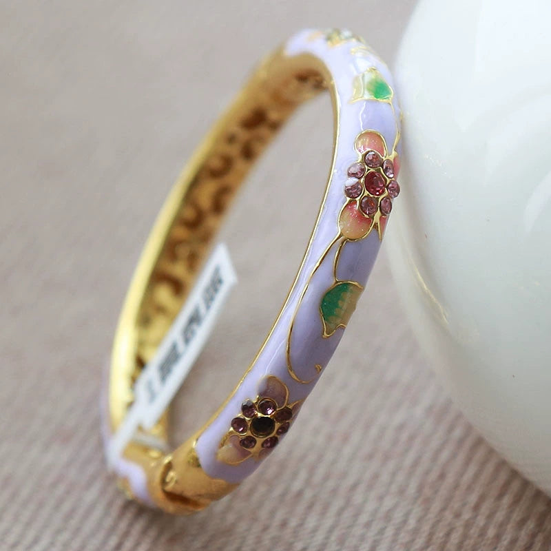 Sofi Flower Enamel Bracelet - Kid's Light Purple (47mm) [76WK83WI]